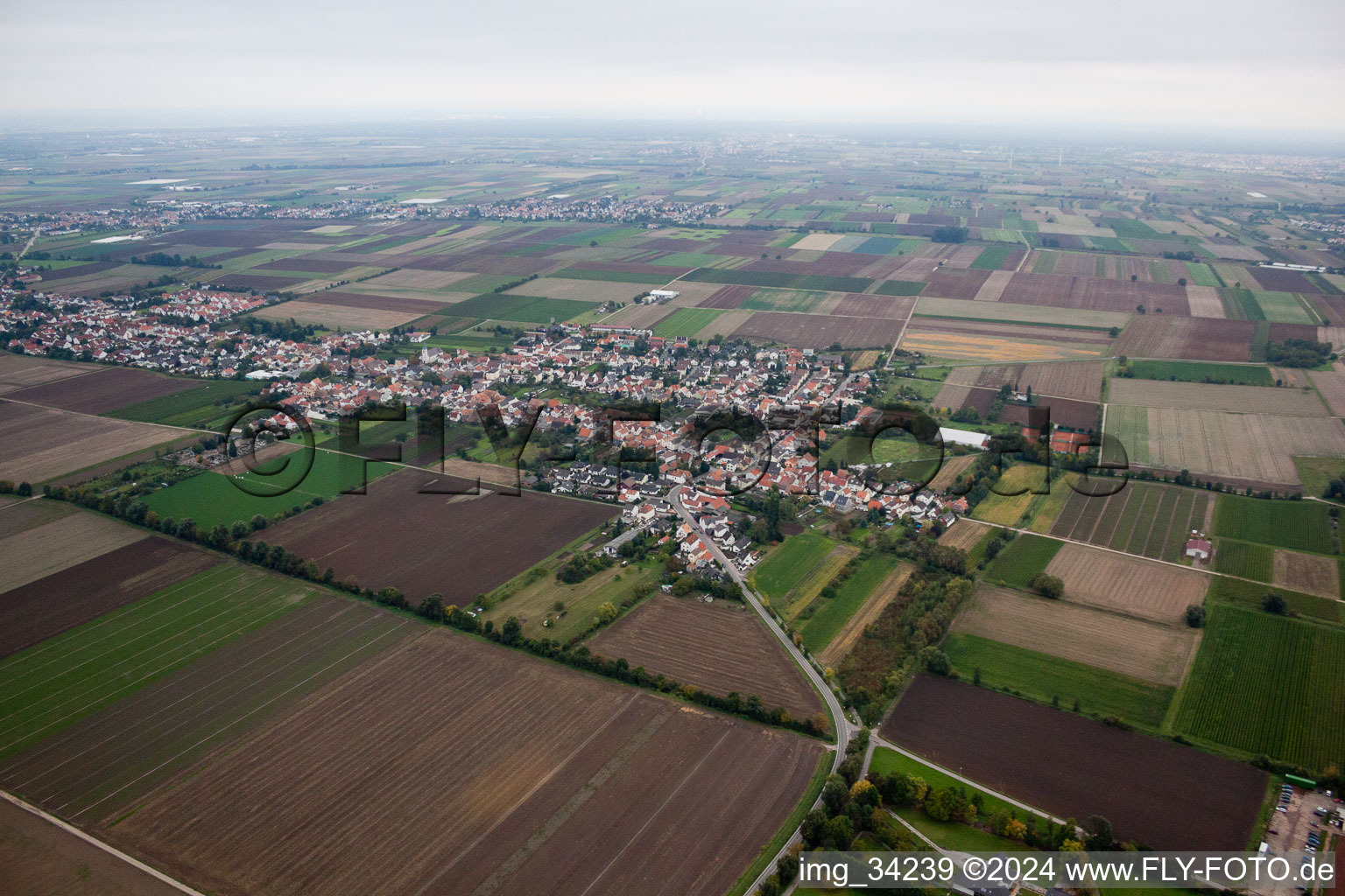 Rödersheim-Gronau dans le département Rhénanie-Palatinat, Allemagne hors des airs