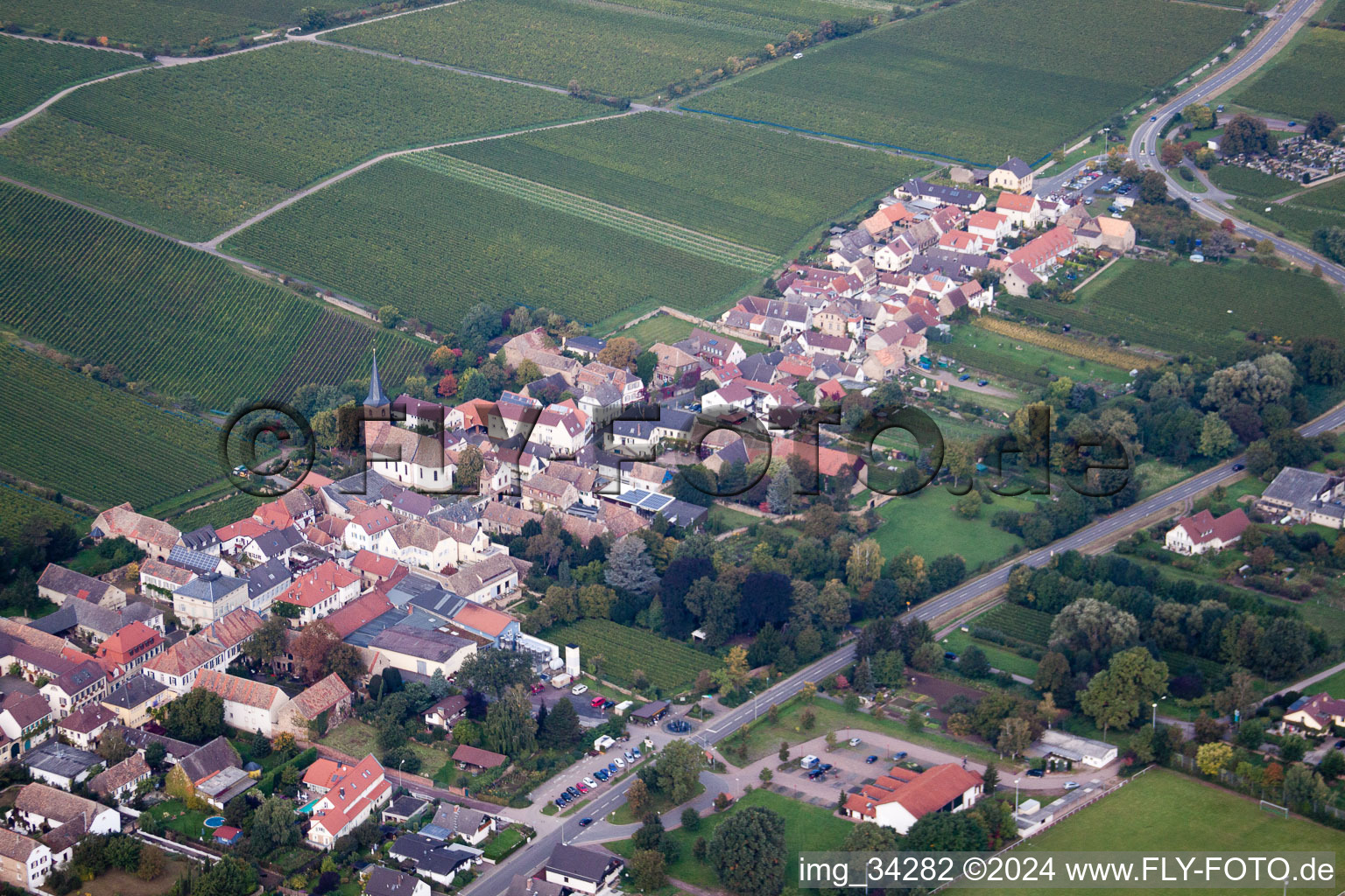 Forst an der Weinstraße dans le département Rhénanie-Palatinat, Allemagne depuis l'avion