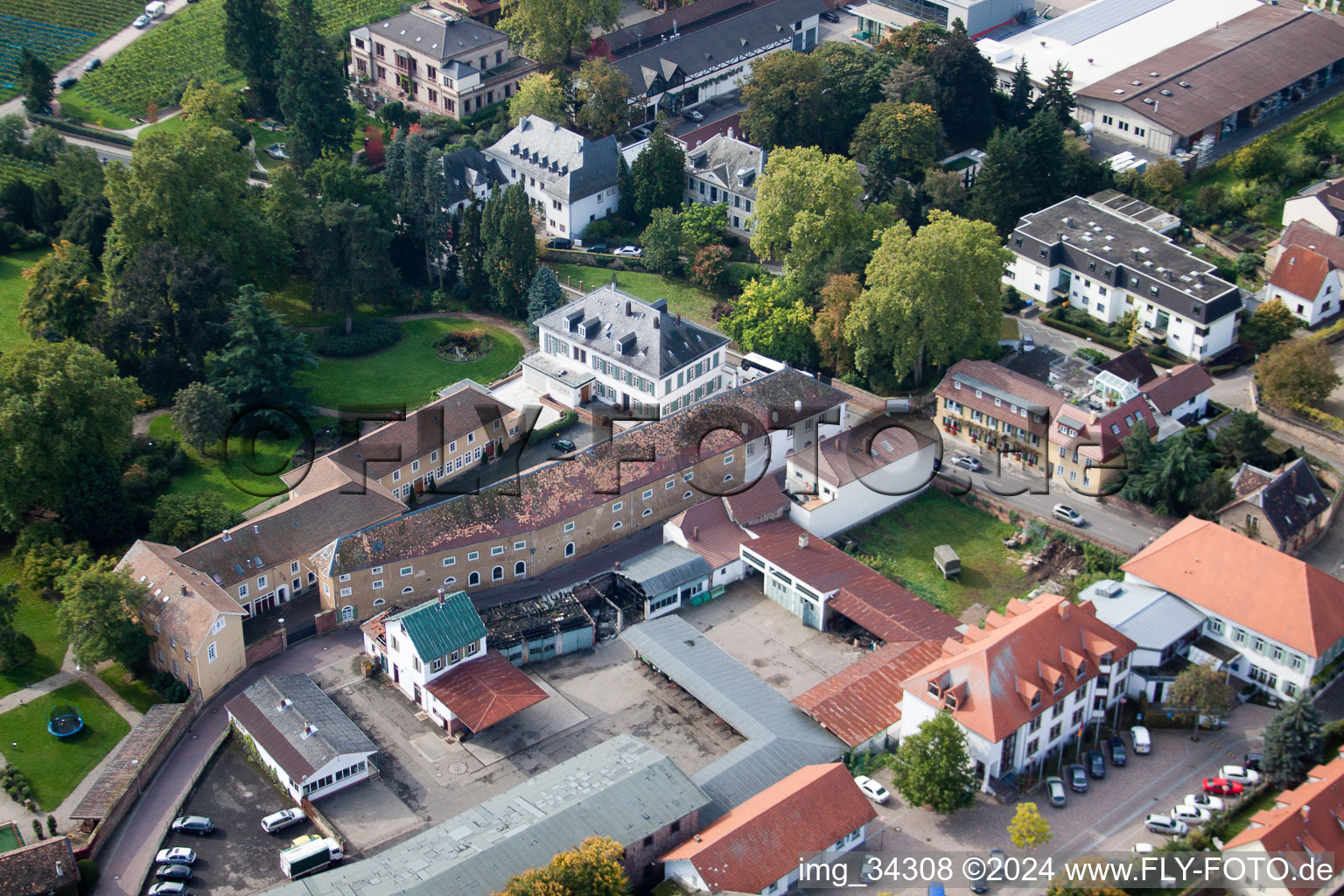 Wachenheim an der Weinstraße dans le département Rhénanie-Palatinat, Allemagne du point de vue du drone