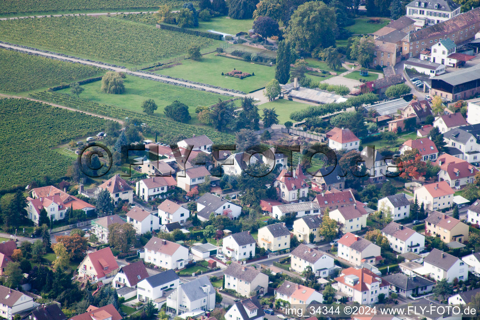 Les journées de la pomme de Zimmermann à Wachenheim an der Weinstraße dans le département Rhénanie-Palatinat, Allemagne vue d'en haut