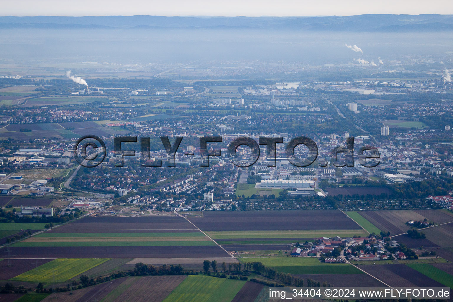 Enregistrement par drone de Frankenthal dans le département Rhénanie-Palatinat, Allemagne