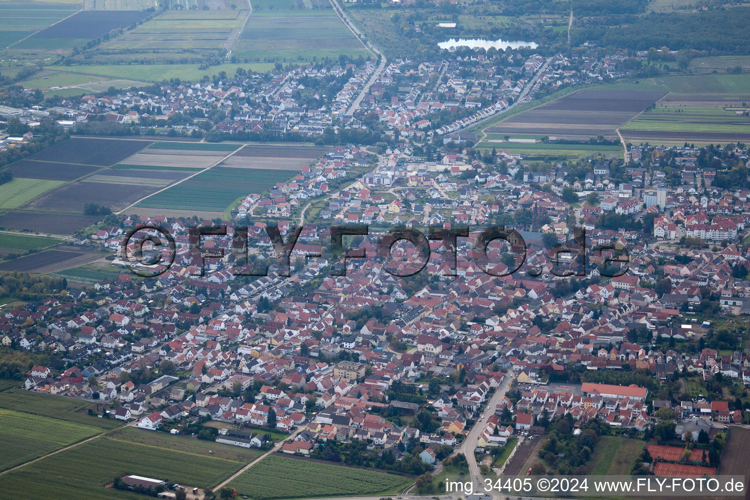 Lambsheim dans le département Rhénanie-Palatinat, Allemagne d'en haut