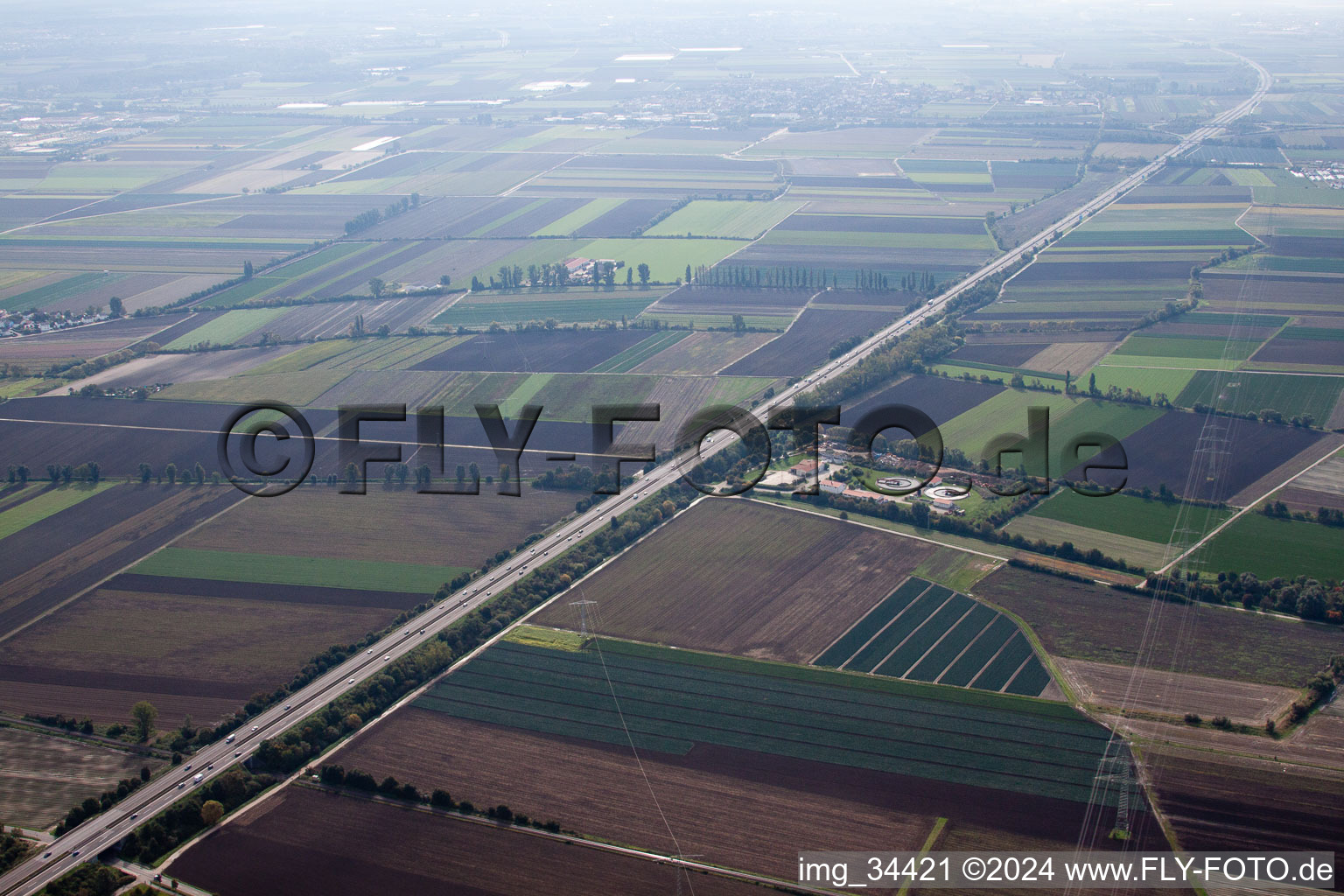 Lambsheim dans le département Rhénanie-Palatinat, Allemagne vue du ciel