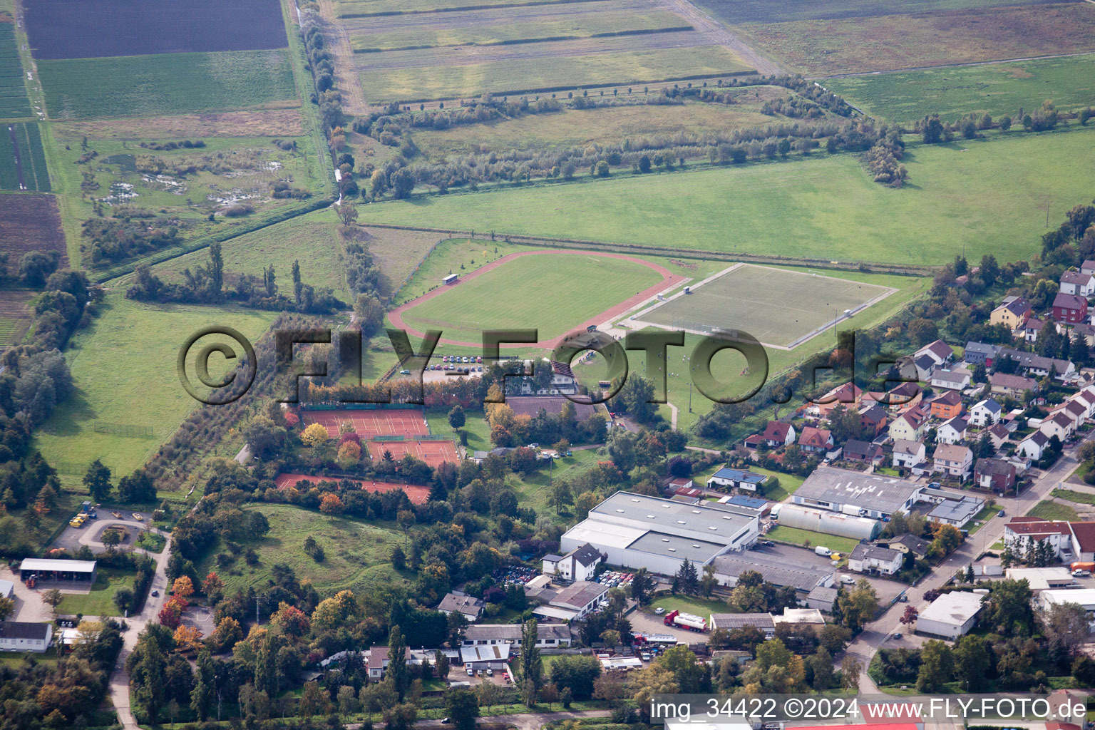 Enregistrement par drone de Lambsheim dans le département Rhénanie-Palatinat, Allemagne