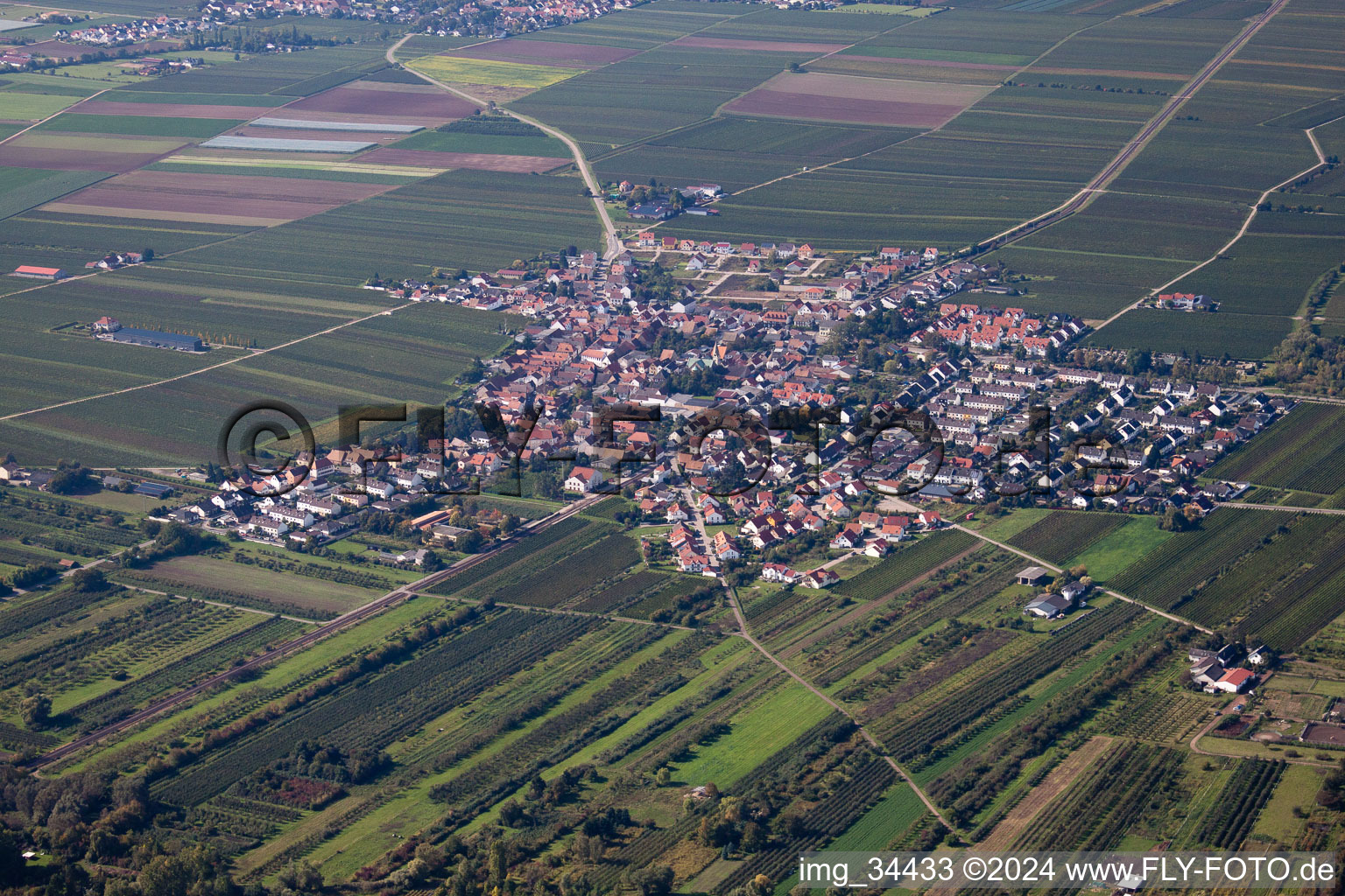 Image drone de Ellerstadt dans le département Rhénanie-Palatinat, Allemagne