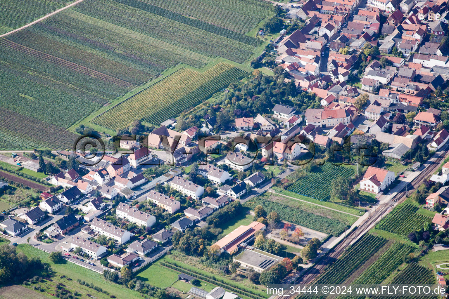 Vue aérienne de Fußgönheim dans le département Rhénanie-Palatinat, Allemagne