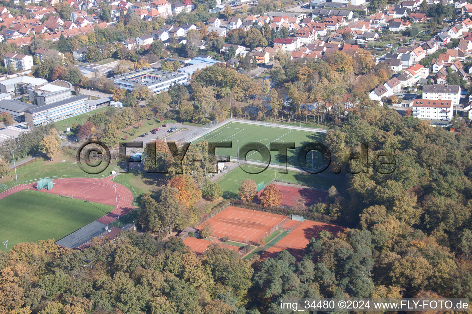 Photographie aérienne de Stade Bienwald à Kandel dans le département Rhénanie-Palatinat, Allemagne