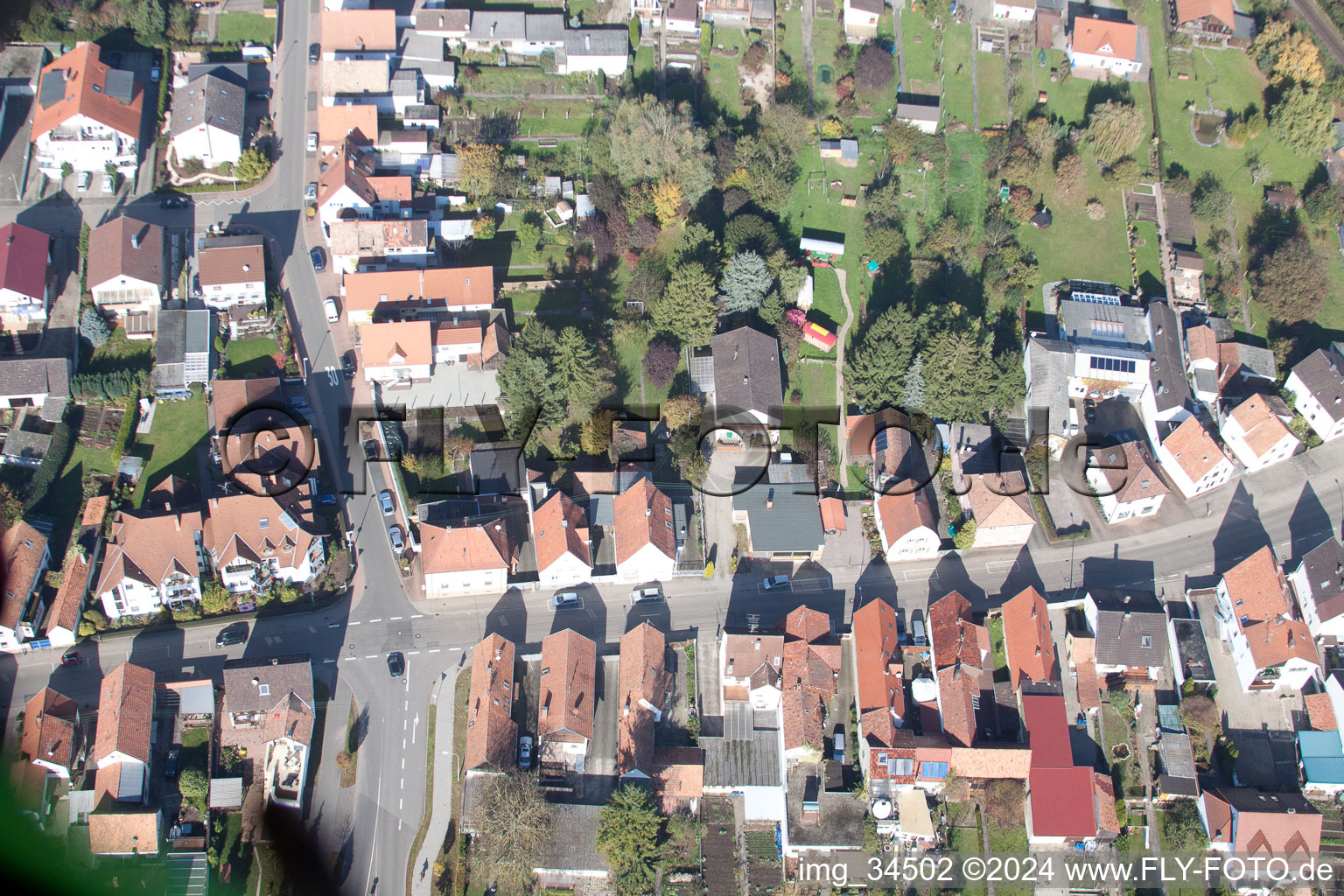 Saarstrasse Villa Kunterbunt à Kandel dans le département Rhénanie-Palatinat, Allemagne depuis l'avion