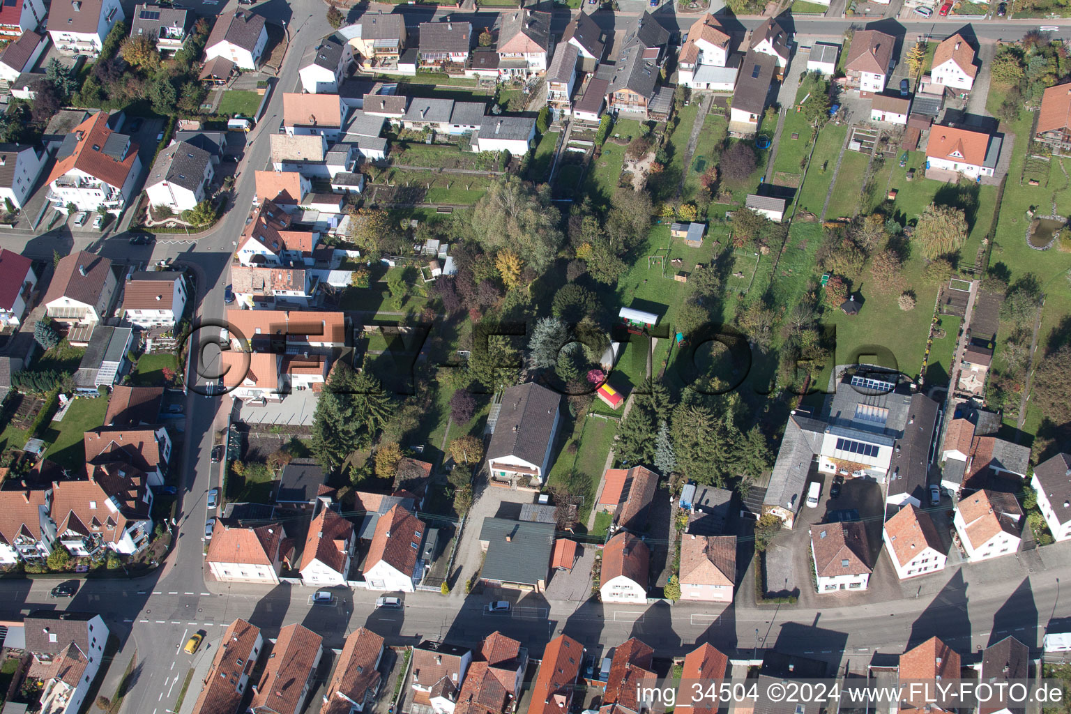 Saarstrasse Villa Kunterbunt à Kandel dans le département Rhénanie-Palatinat, Allemagne vue du ciel