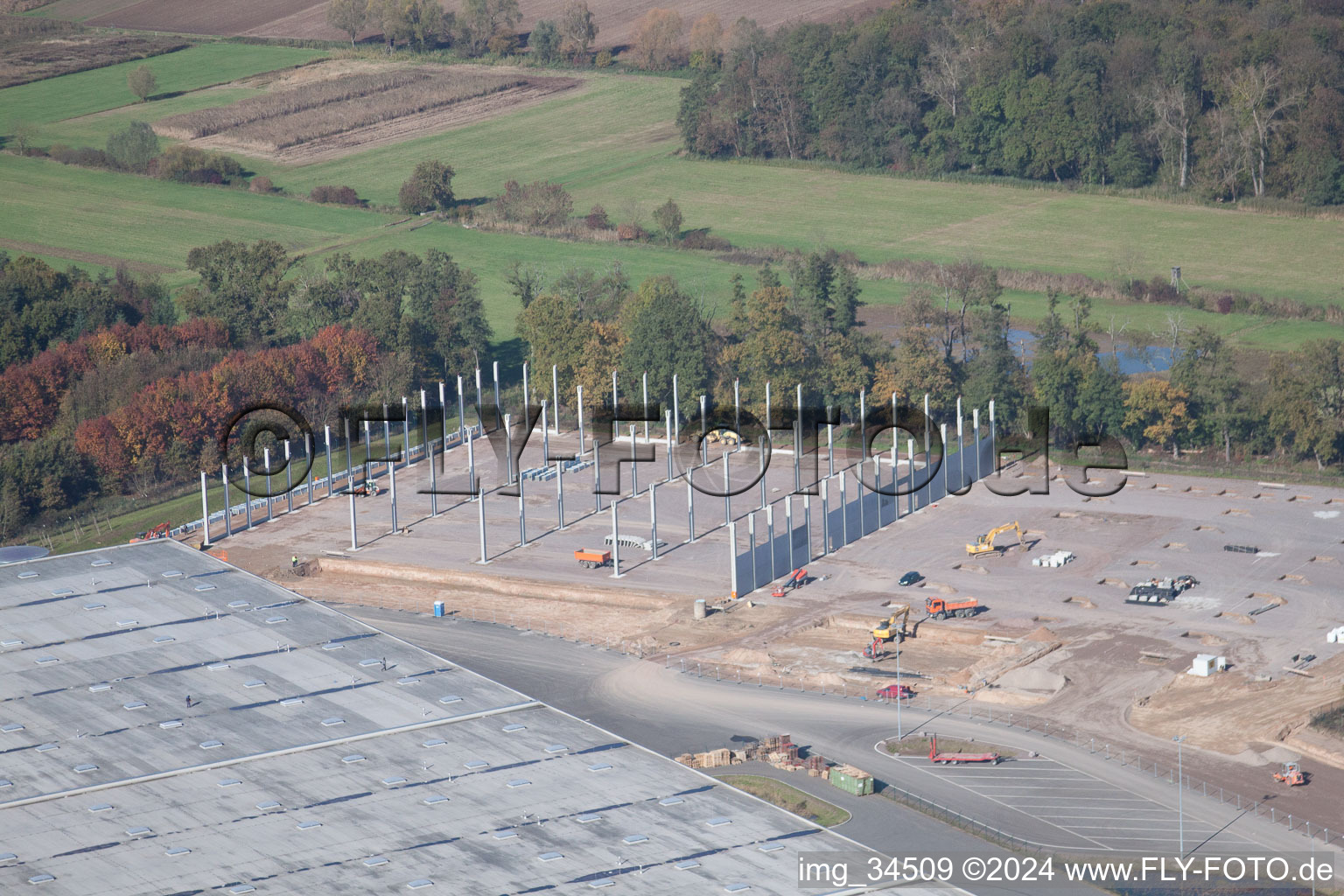 Photographie aérienne de Zone industrielle de Horst, 2ème phase de construction Gazely Logistik à le quartier Minderslachen in Kandel dans le département Rhénanie-Palatinat, Allemagne