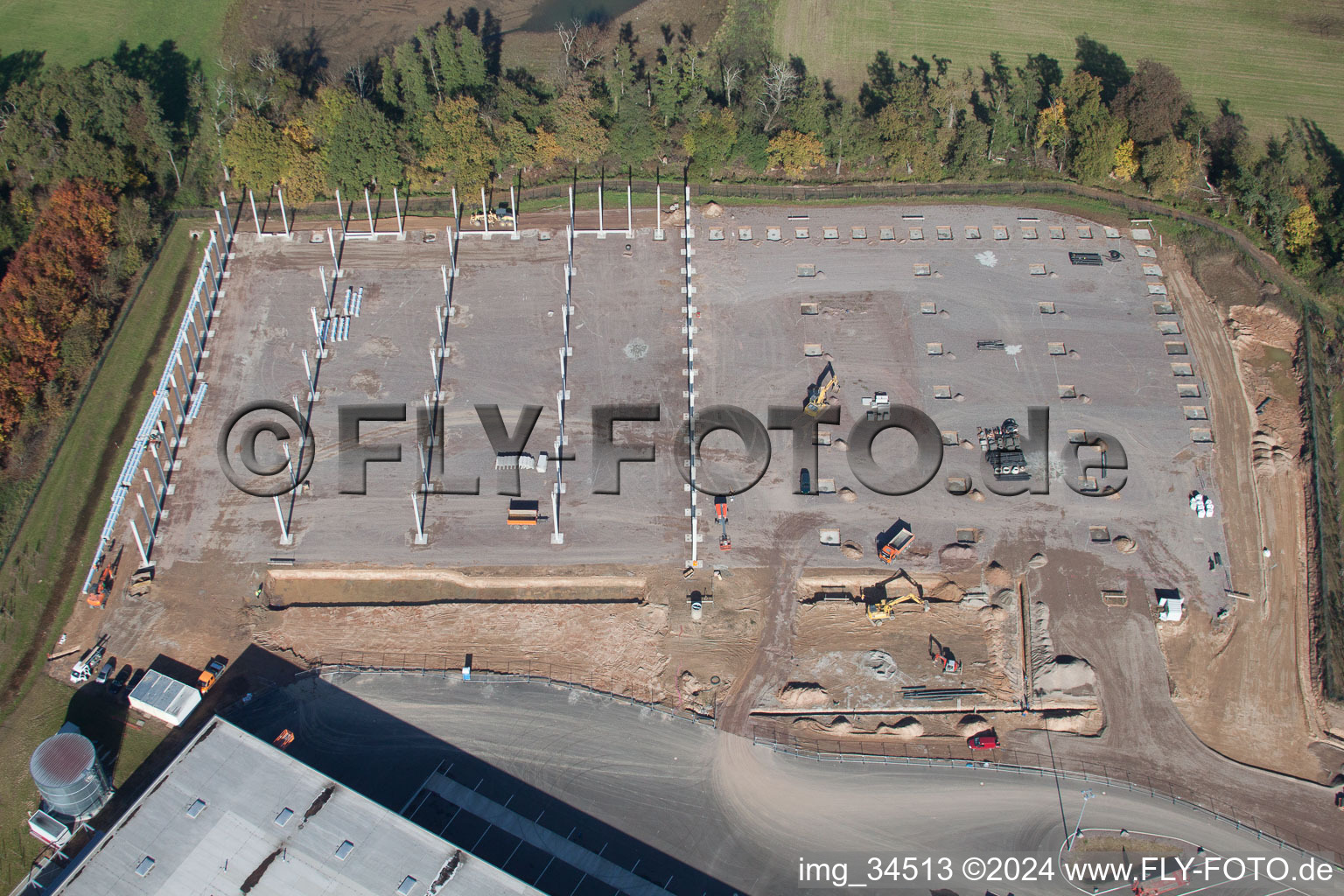 Vue oblique de Zone industrielle de Horst, 2ème phase de construction Gazely Logistik à le quartier Minderslachen in Kandel dans le département Rhénanie-Palatinat, Allemagne