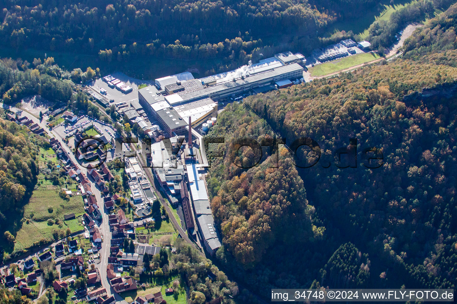 Vue oblique de Chripa Paletten GmbH à le quartier Sarnstall in Annweiler am Trifels dans le département Rhénanie-Palatinat, Allemagne