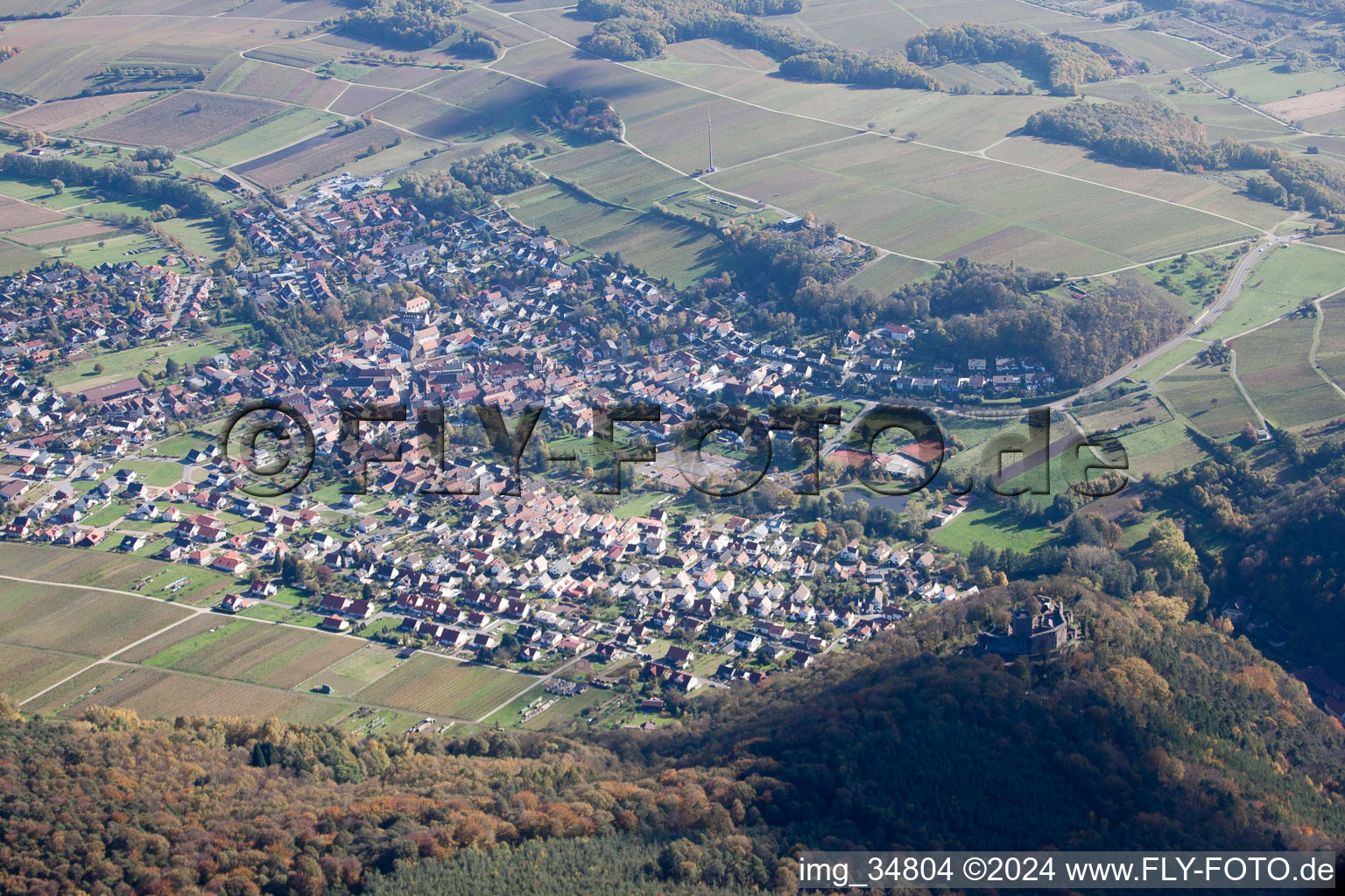 Klingenmünster dans le département Rhénanie-Palatinat, Allemagne vue d'en haut