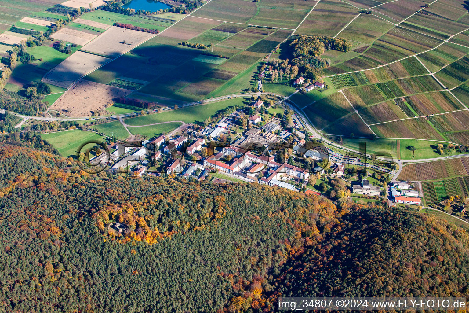 Vue aérienne de Clinique psychiatrique d'État de Landeck à Klingenmünster dans le département Rhénanie-Palatinat, Allemagne