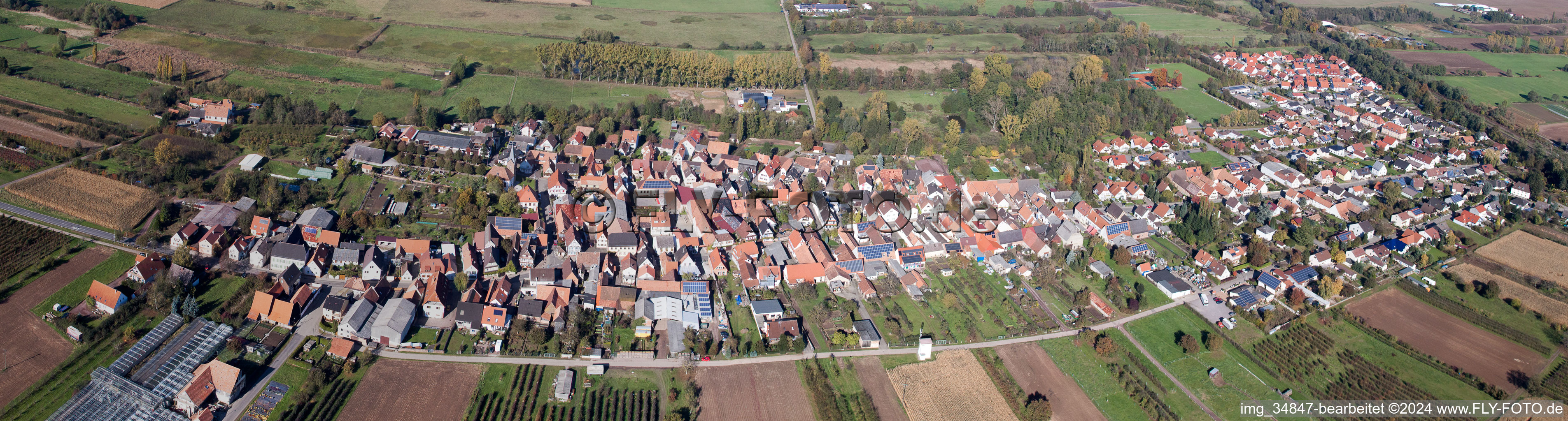 Vue aérienne de Panorama à Winden dans le département Rhénanie-Palatinat, Allemagne