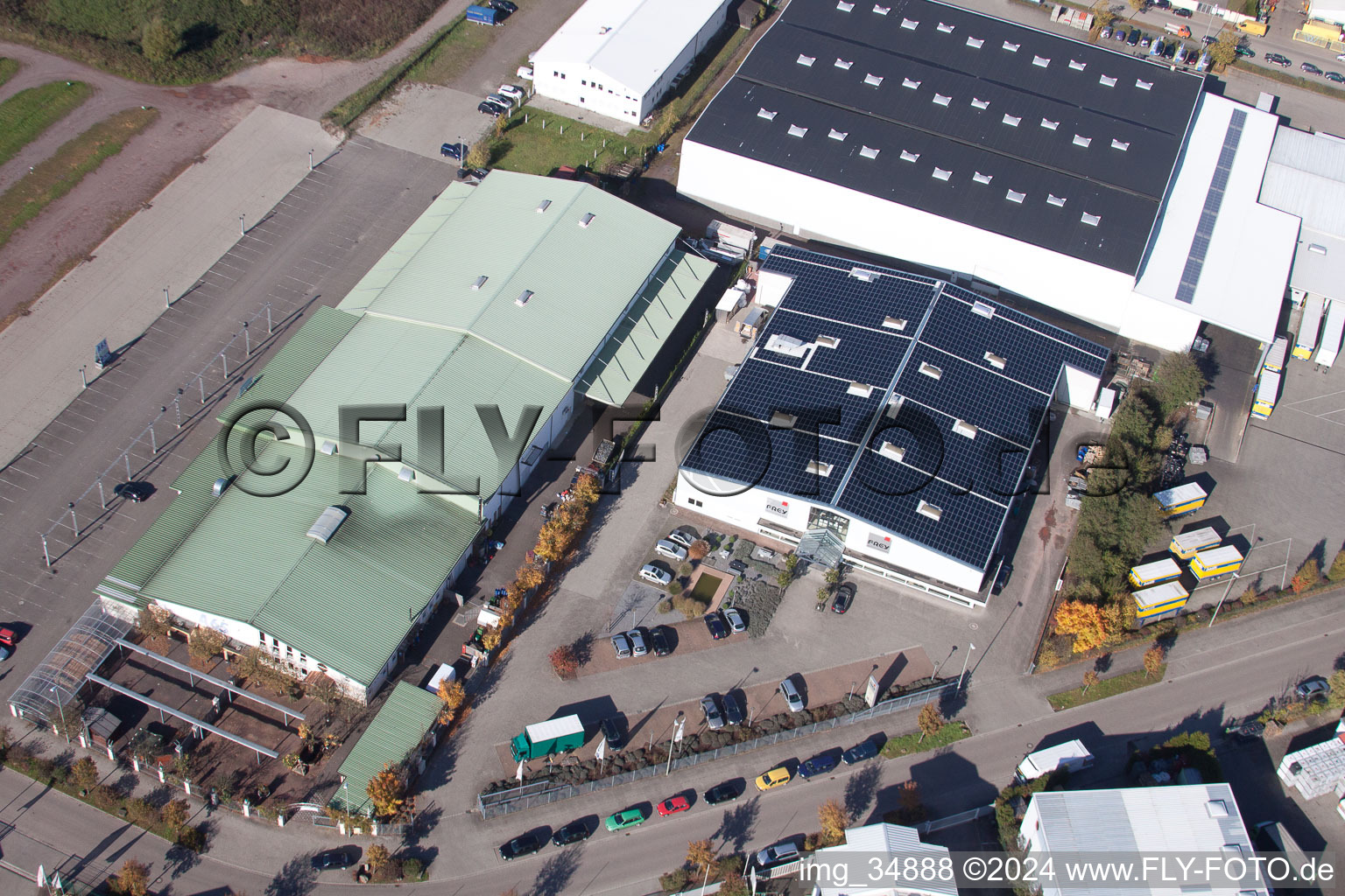 Zone industrielle de Horst à le quartier Minderslachen in Kandel dans le département Rhénanie-Palatinat, Allemagne d'en haut