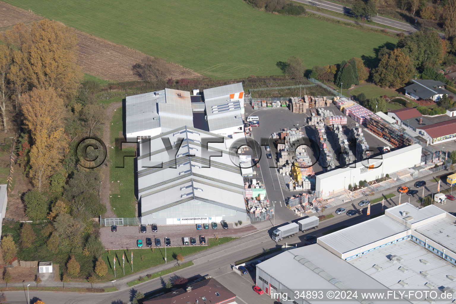 Zone industrielle de Horst à le quartier Minderslachen in Kandel dans le département Rhénanie-Palatinat, Allemagne vue d'en haut