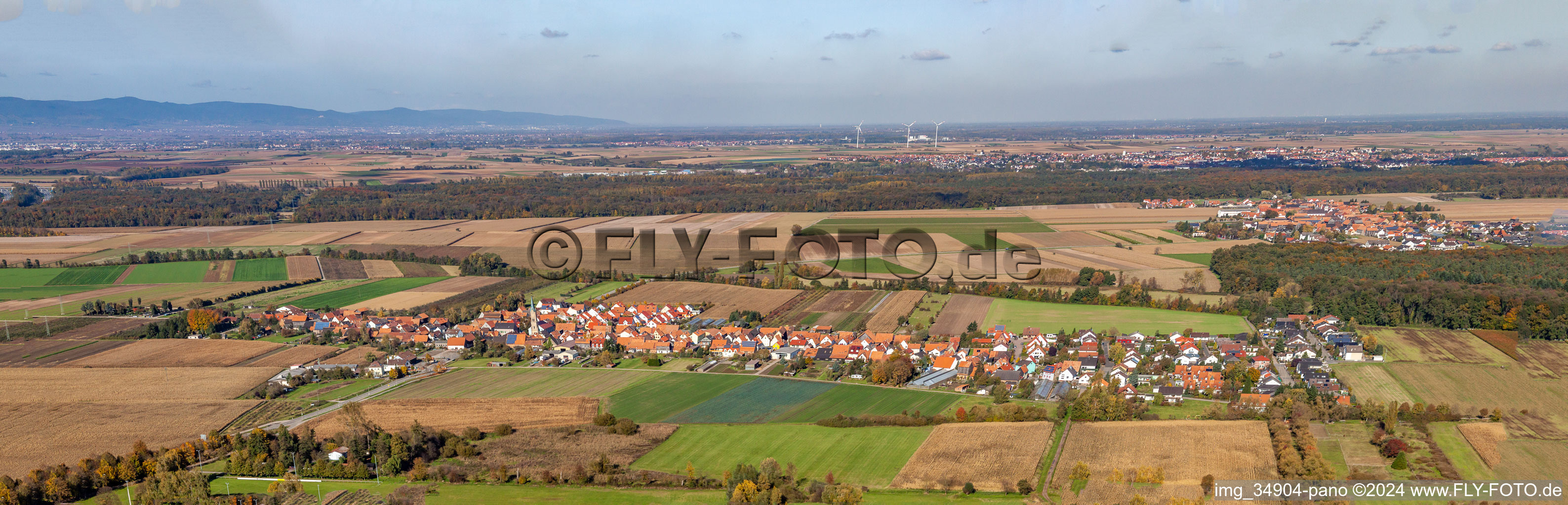 Quartier Minderslachen in Kandel dans le département Rhénanie-Palatinat, Allemagne du point de vue du drone