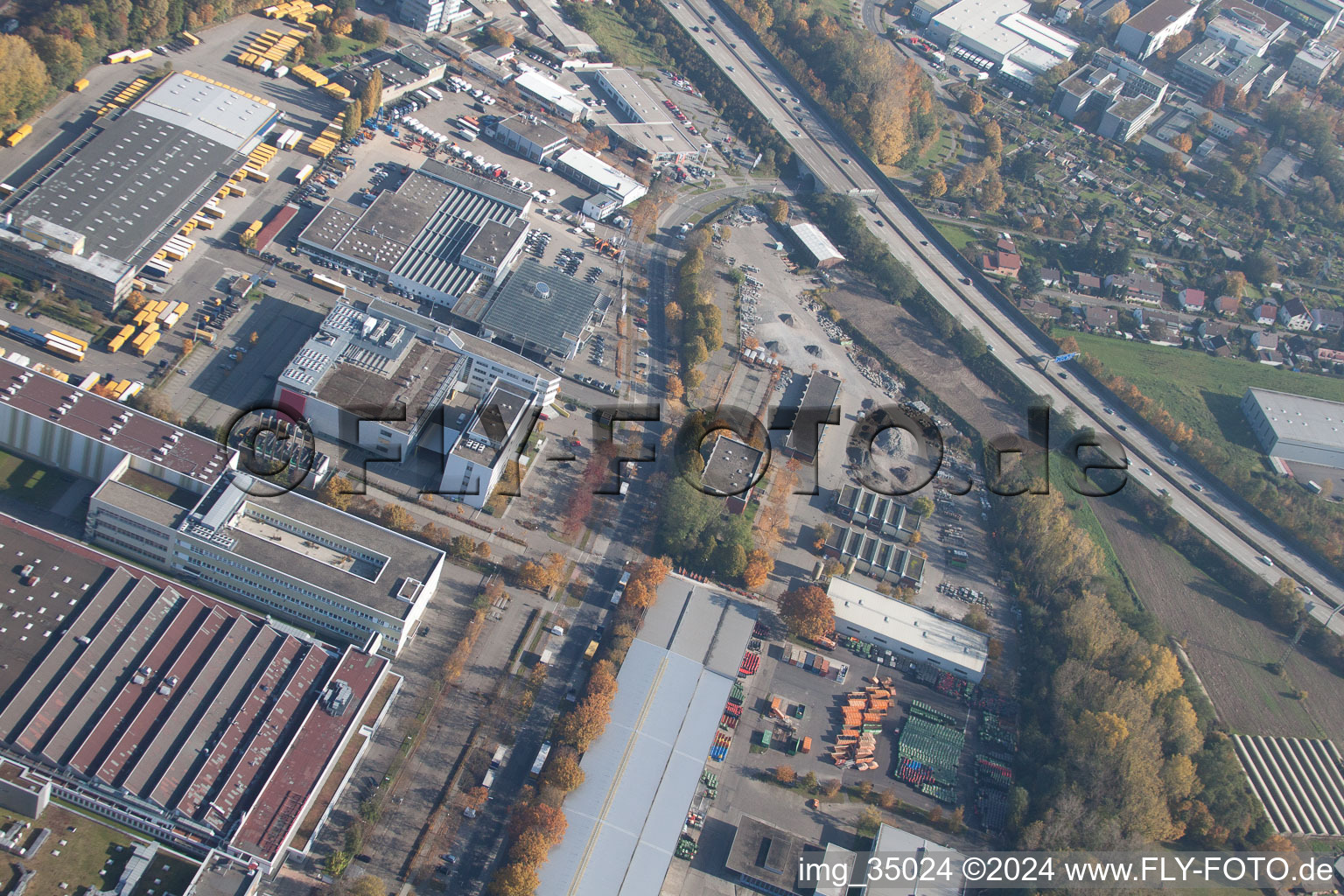 Photographie aérienne de Ottostrasse DHU à le quartier Durlach in Karlsruhe dans le département Bade-Wurtemberg, Allemagne