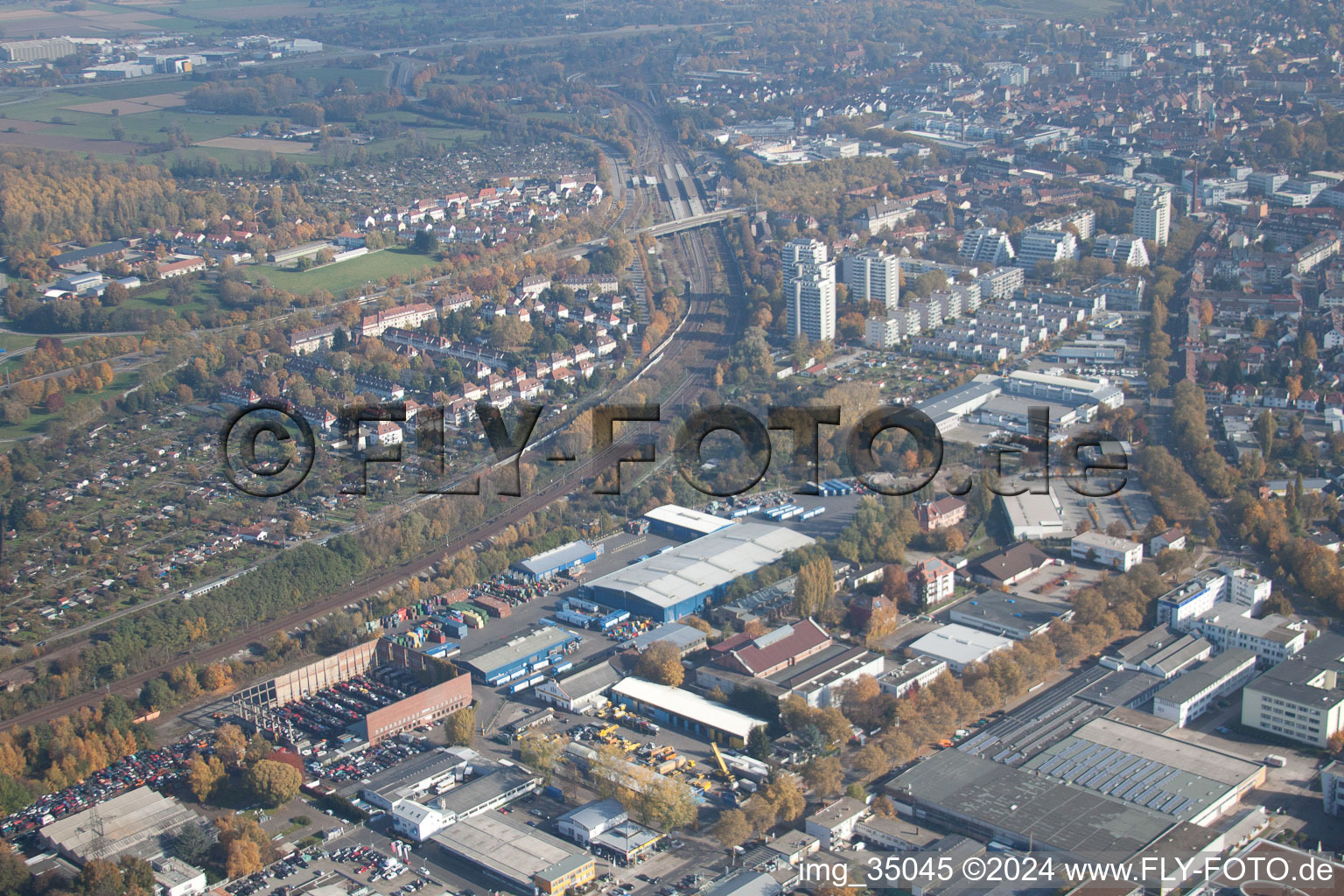 Vue d'oiseau de Quartier Durlach in Karlsruhe dans le département Bade-Wurtemberg, Allemagne