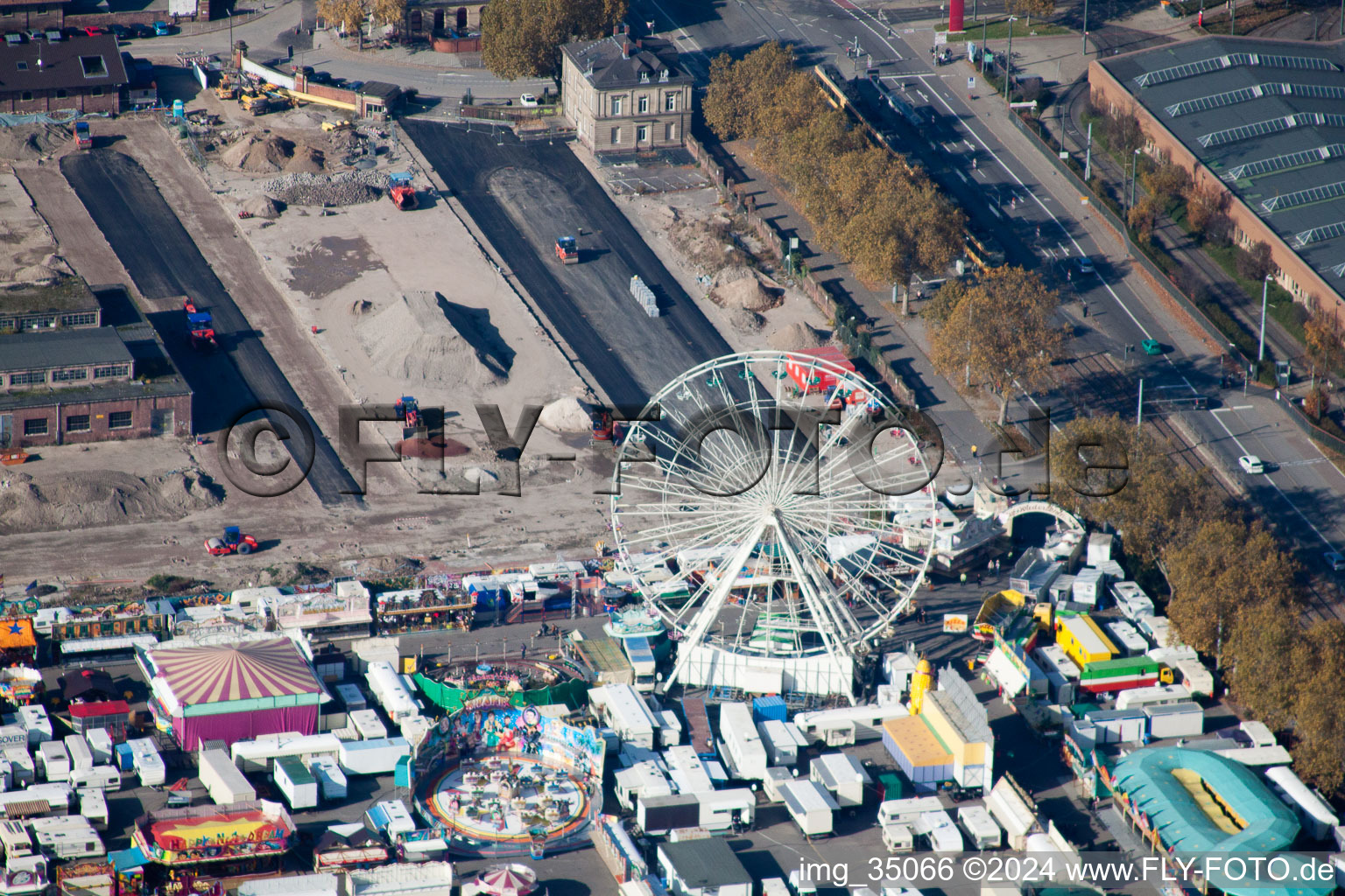 Vue aérienne de Station de mesure à le quartier Oststadt in Karlsruhe dans le département Bade-Wurtemberg, Allemagne