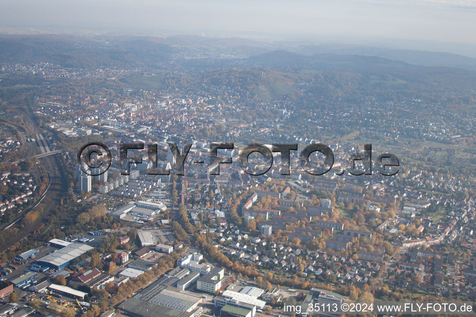 Vue aérienne de Quartier Durlach in Karlsruhe dans le département Bade-Wurtemberg, Allemagne