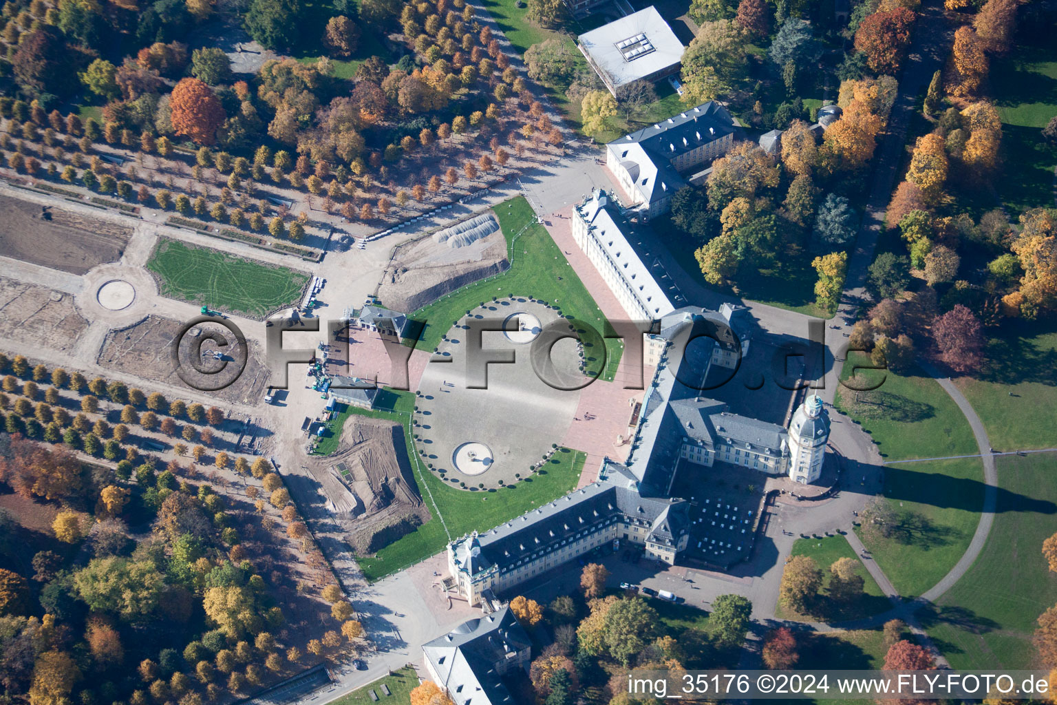 Photographie aérienne de Verrouillage à le quartier Innenstadt-West in Karlsruhe dans le département Bade-Wurtemberg, Allemagne