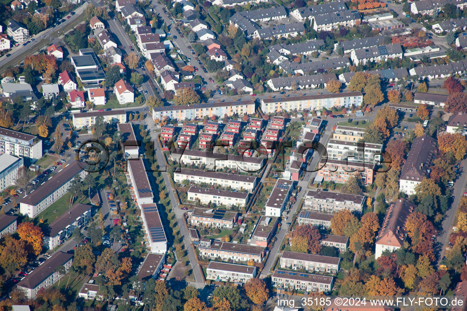 Photographie aérienne de Quartier Nordstadt in Karlsruhe dans le département Bade-Wurtemberg, Allemagne