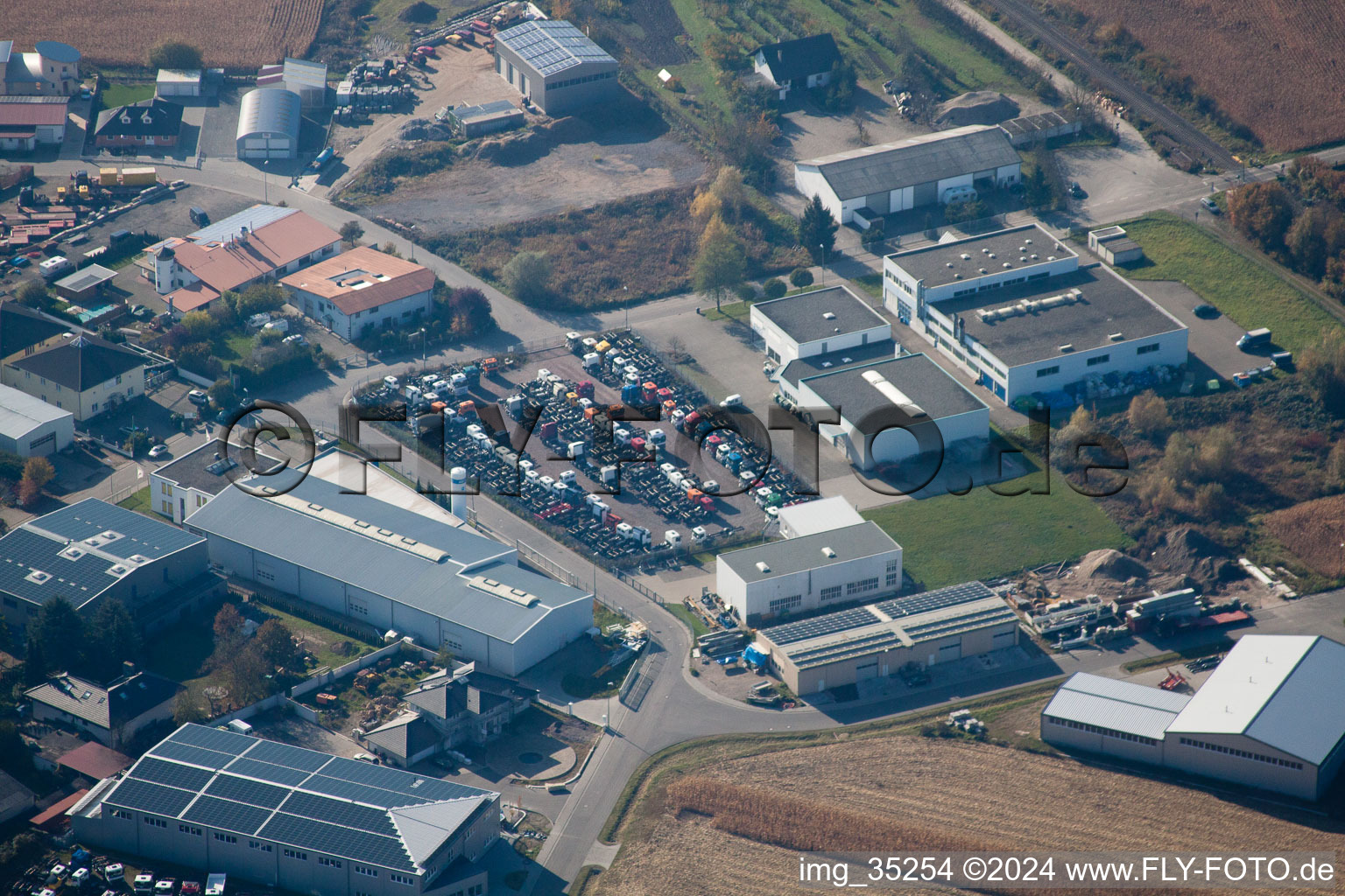 Vue oblique de Hagenbach dans le département Rhénanie-Palatinat, Allemagne