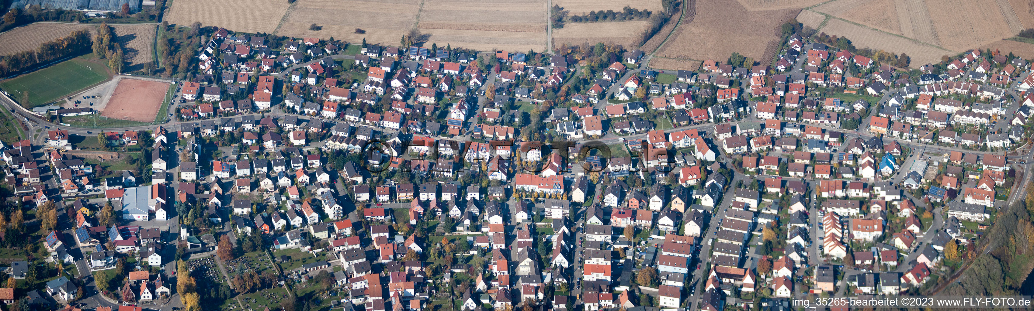 Vue aérienne de Panorama à Hagenbach dans le département Rhénanie-Palatinat, Allemagne