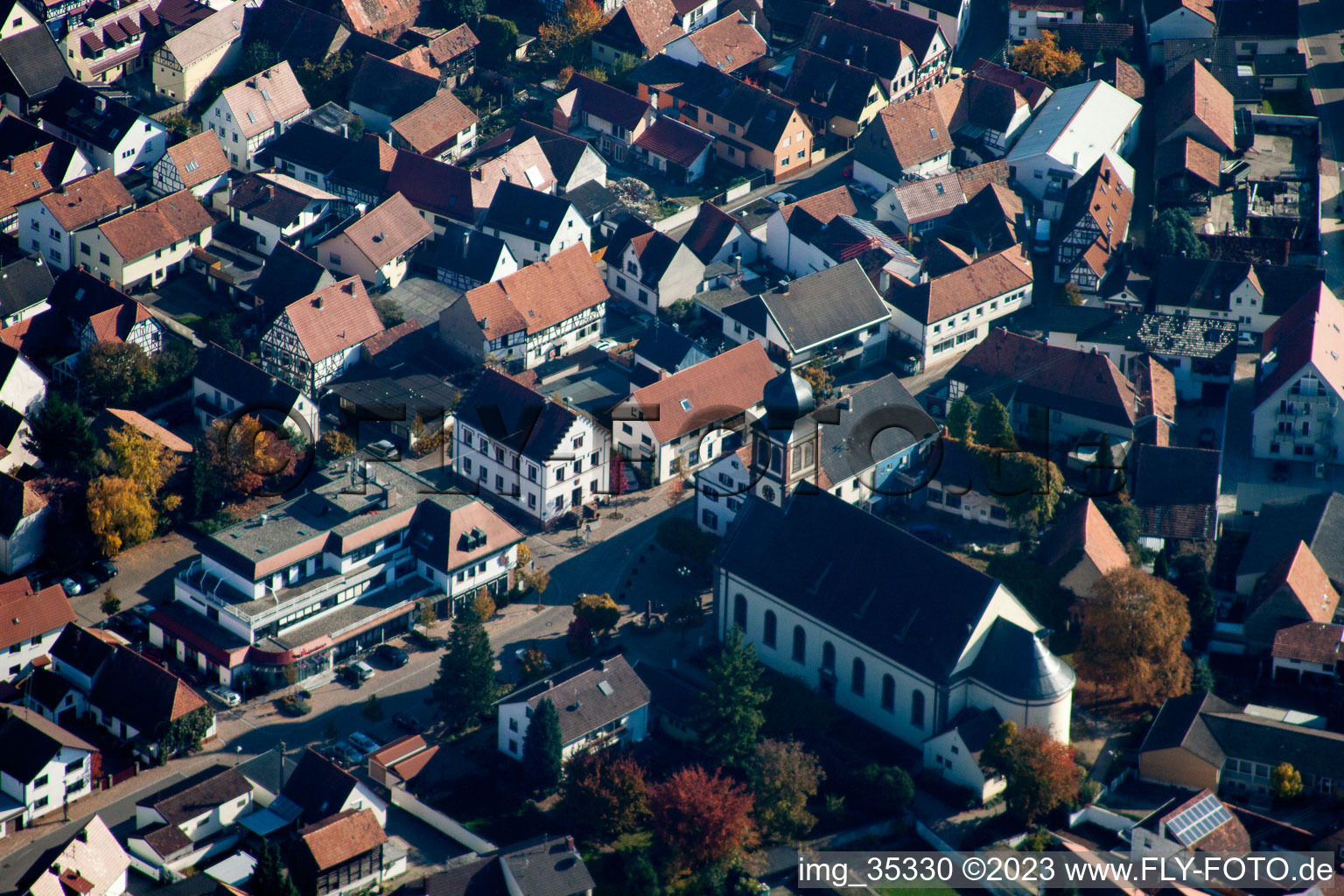 Vue aérienne de Ludwigstr. à Hagenbach dans le département Rhénanie-Palatinat, Allemagne