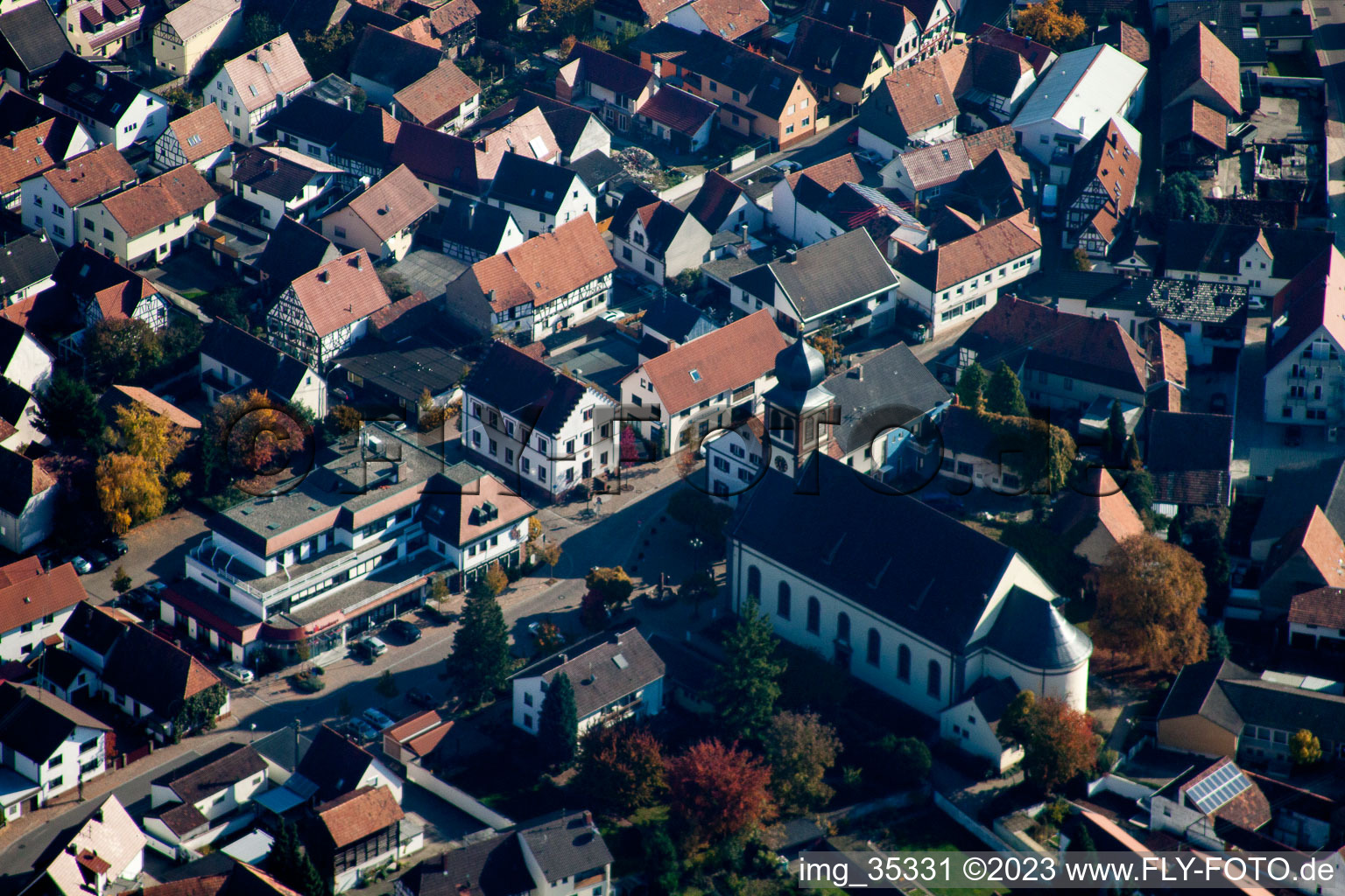 Vue aérienne de Ludwigstr. à Hagenbach dans le département Rhénanie-Palatinat, Allemagne