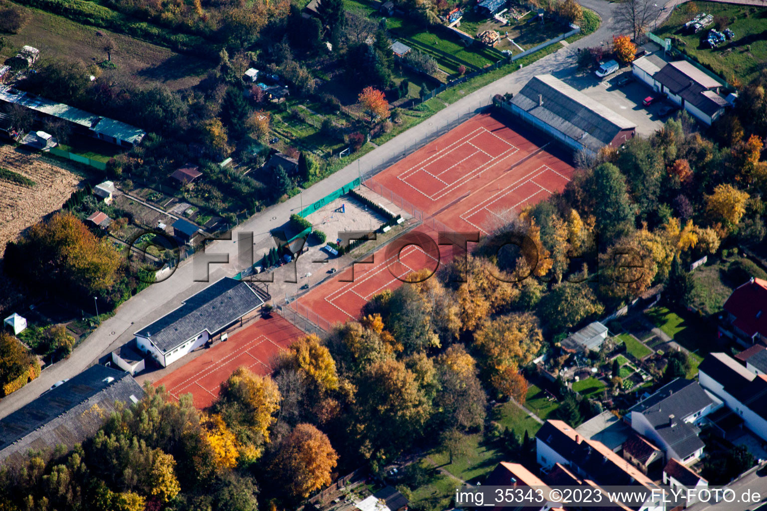 Vue aérienne de Tennis à Hagenbach dans le département Rhénanie-Palatinat, Allemagne