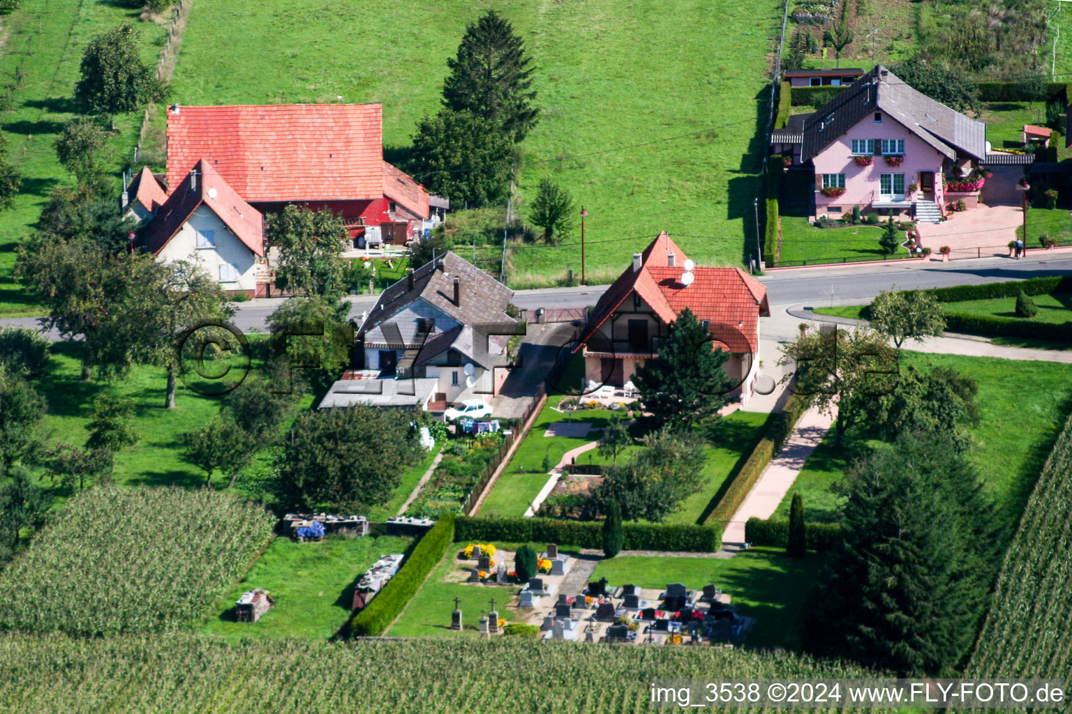 Enregistrement par drone de Schleithal dans le département Bas Rhin, France