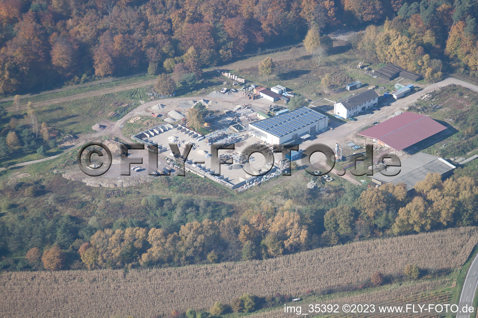 Enregistrement par drone de Hagenbach dans le département Rhénanie-Palatinat, Allemagne
