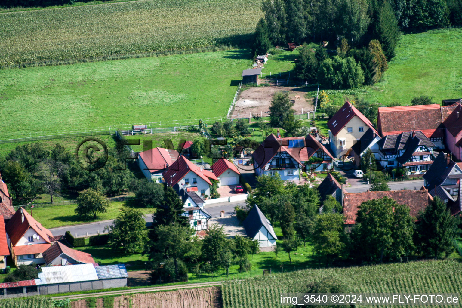 Schleithal dans le département Bas Rhin, France du point de vue du drone