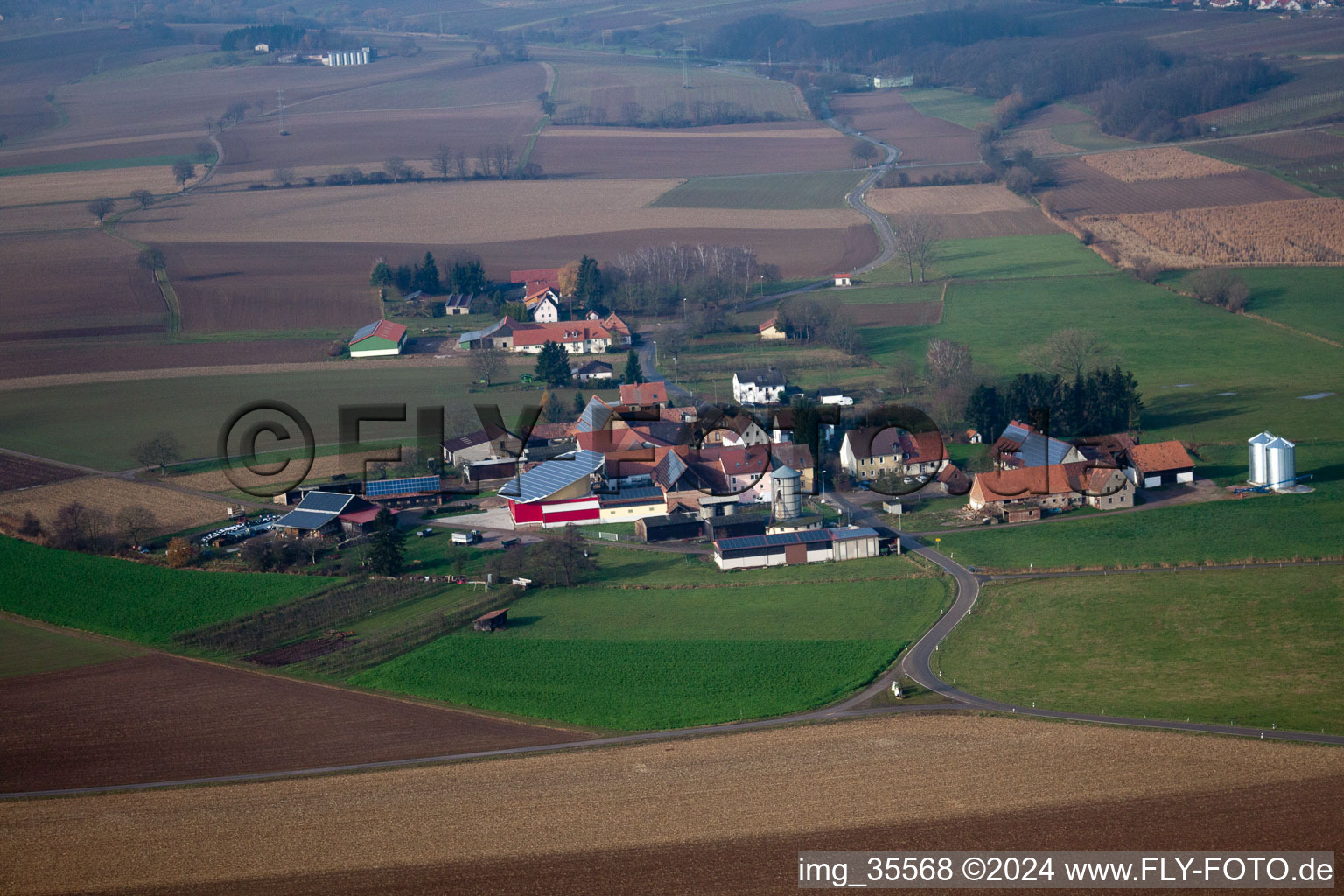 Quartier Deutschhof in Kapellen-Drusweiler dans le département Rhénanie-Palatinat, Allemagne vue d'en haut