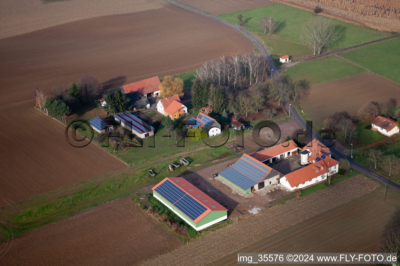 Vue d'oiseau de Quartier Deutschhof in Kapellen-Drusweiler dans le département Rhénanie-Palatinat, Allemagne