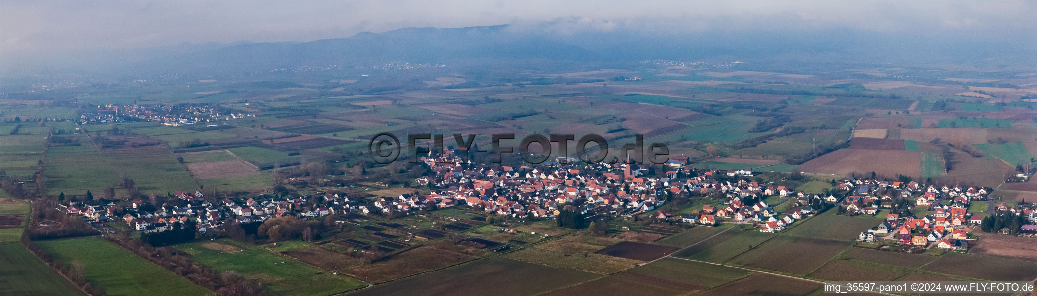 Vue aérienne de Panorama à Kapsweyer dans le département Rhénanie-Palatinat, Allemagne