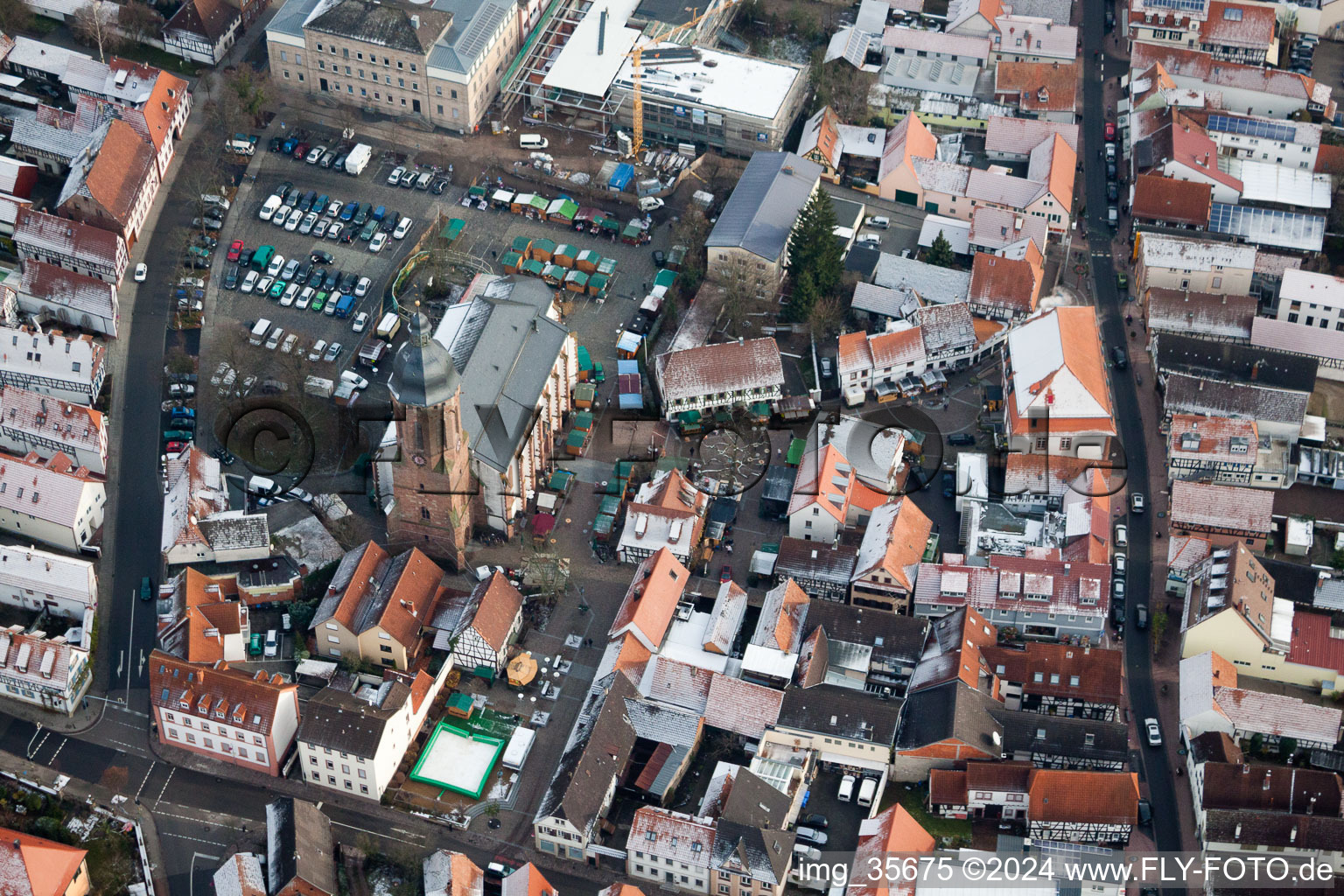 Photographie aérienne de Marché à Kandel dans le département Rhénanie-Palatinat, Allemagne