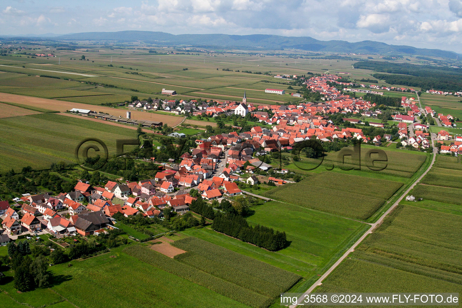 Schleithal dans le département Bas Rhin, France vue du ciel