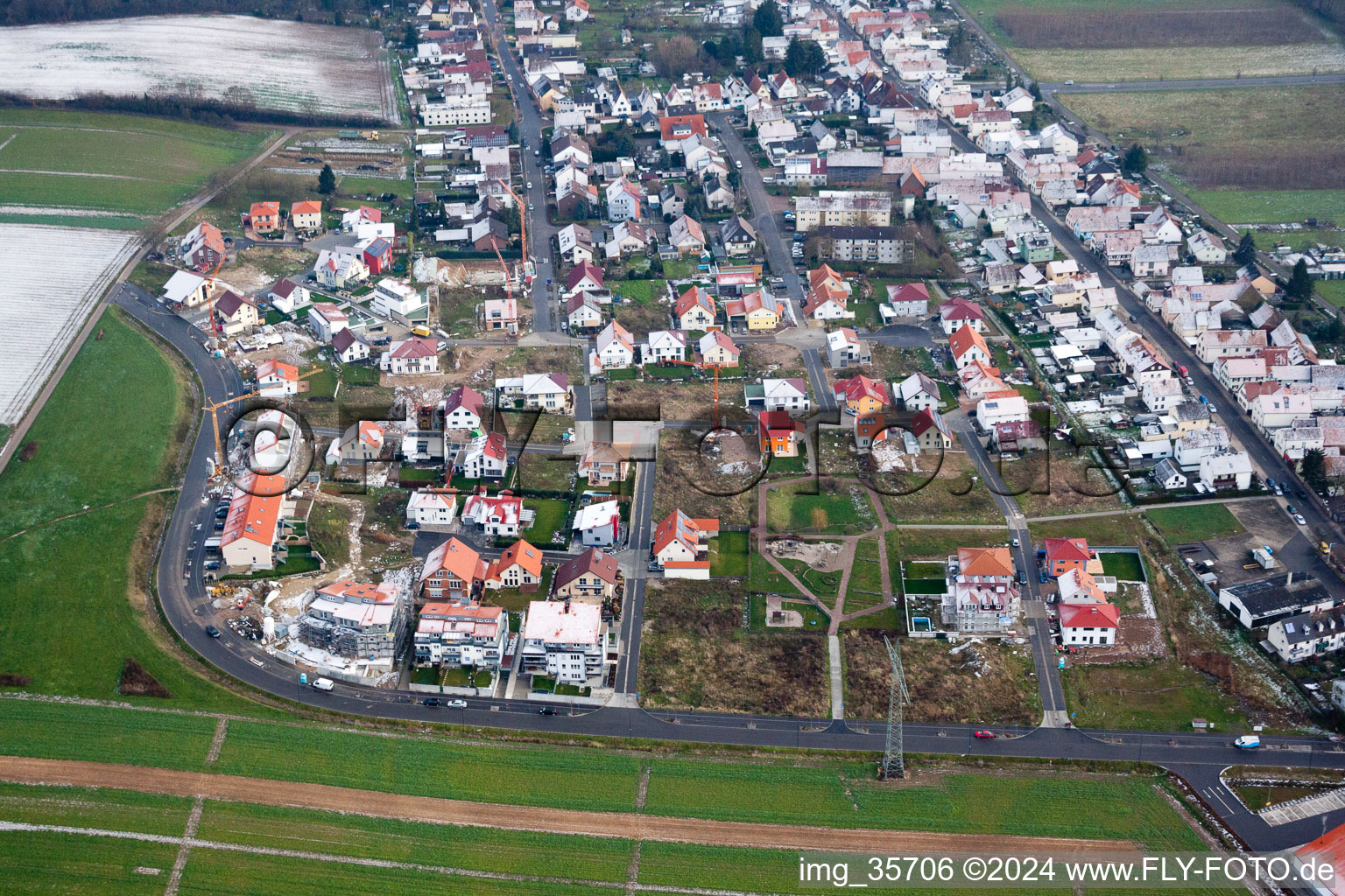 Photographie aérienne de Nouvelle zone de développement Höhenweg à Kandel dans le département Rhénanie-Palatinat, Allemagne