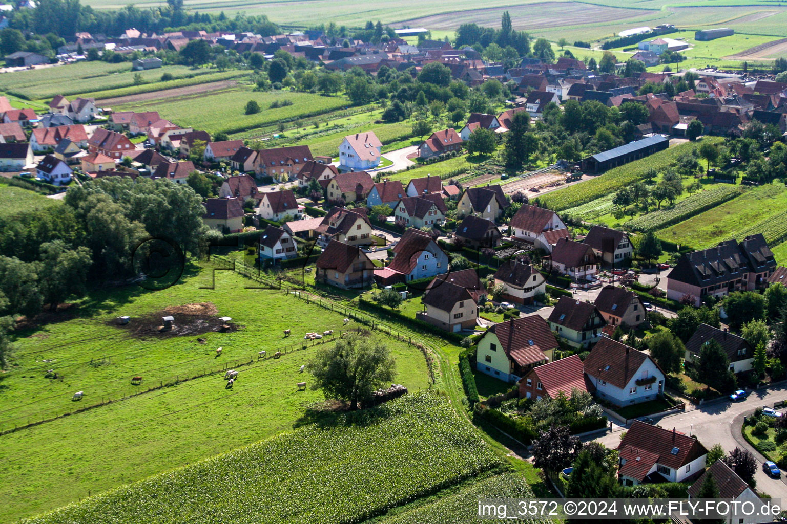 Niederlauterbach dans le département Bas Rhin, France hors des airs