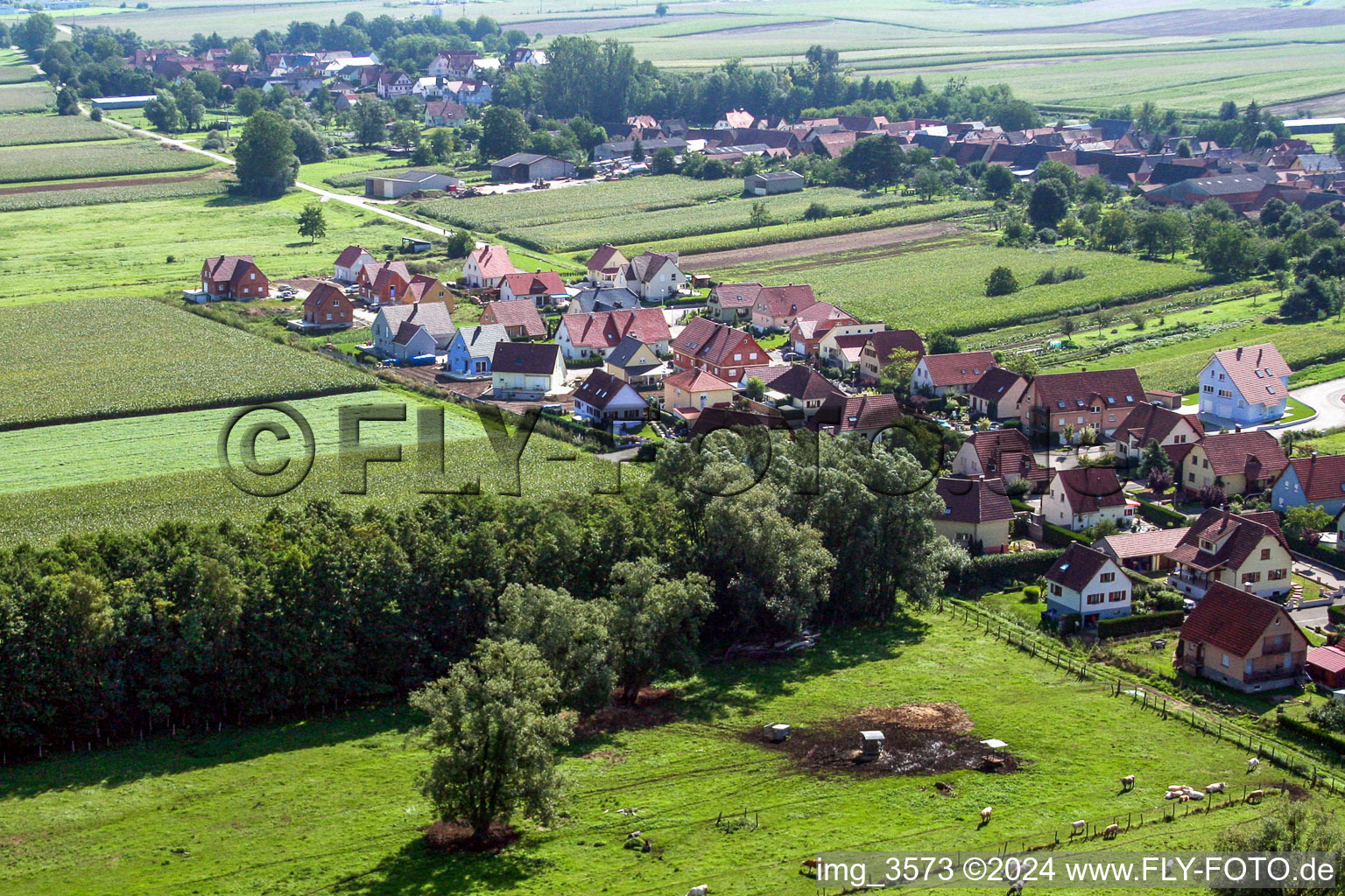 Niederlauterbach dans le département Bas Rhin, France vue d'en haut