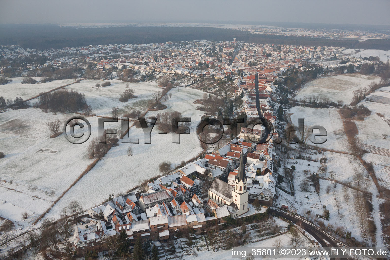 Jockgrim dans le département Rhénanie-Palatinat, Allemagne d'en haut