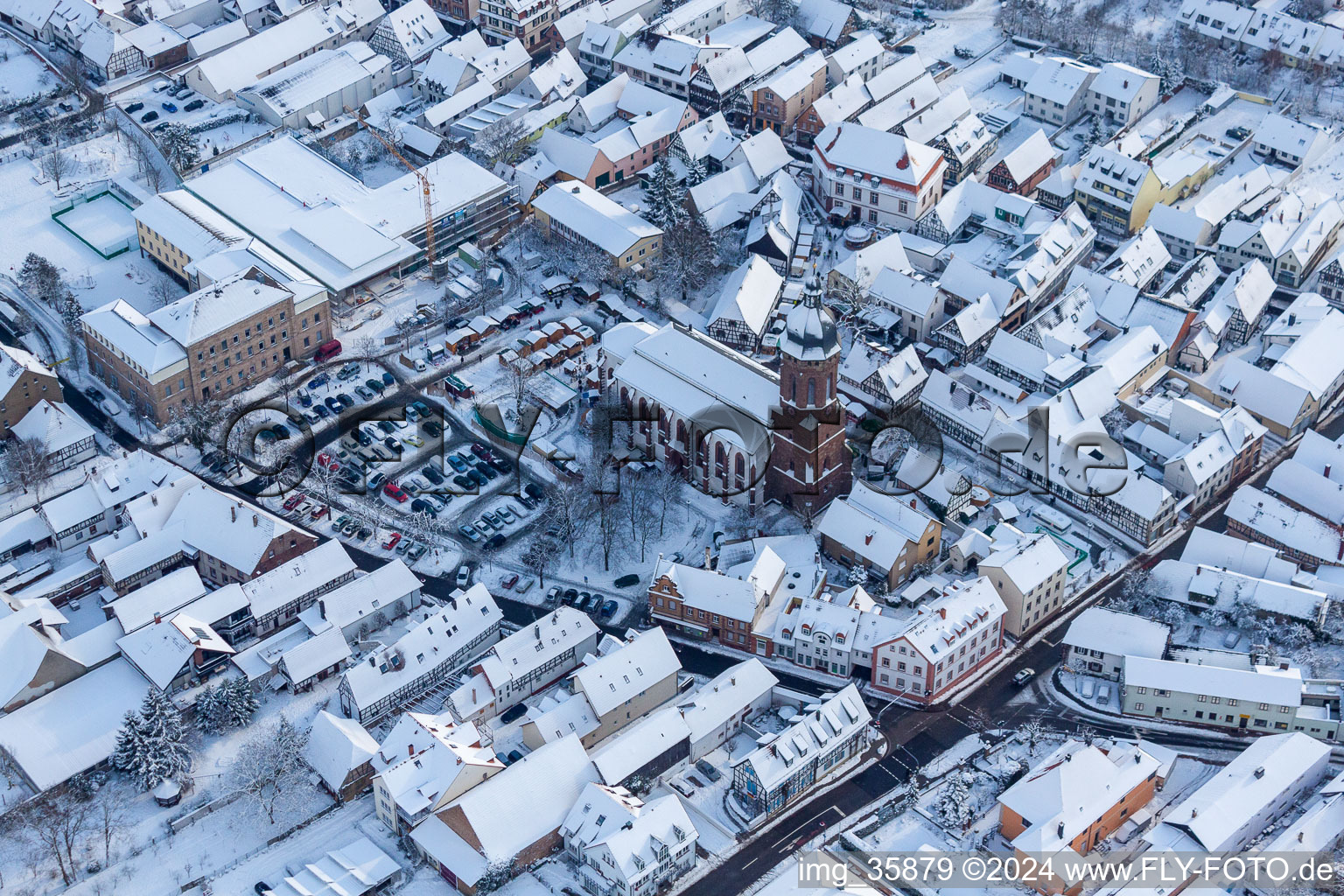 Photographie aérienne de Dans la neige à Kandel dans le département Rhénanie-Palatinat, Allemagne