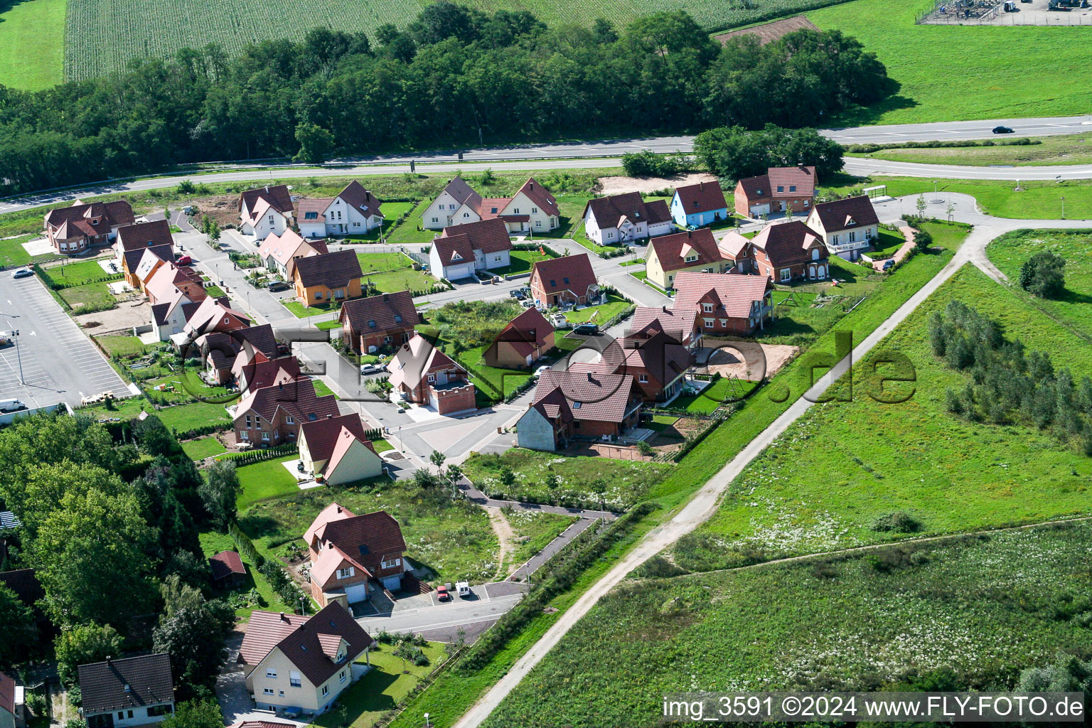 Lauterbourg dans le département Bas Rhin, France d'en haut