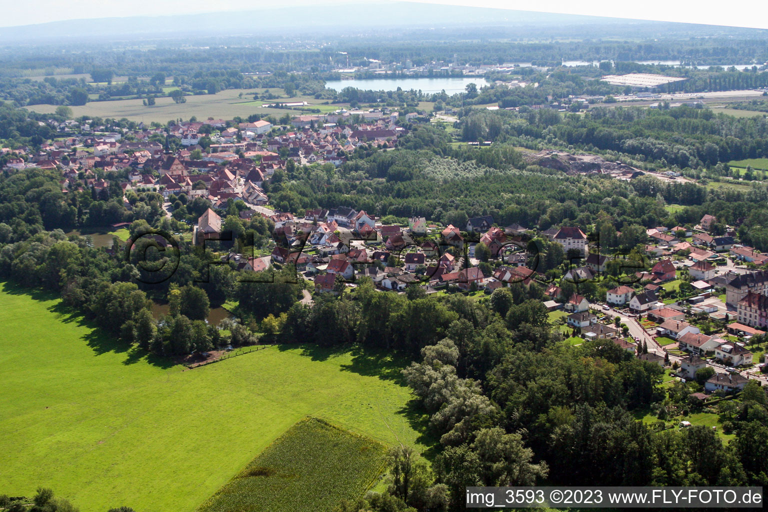 Lauterbourg dans le département Bas Rhin, France vue d'en haut
