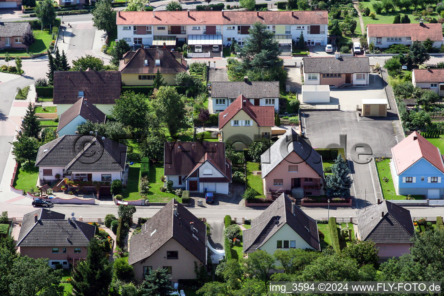 Lauterbourg dans le département Bas Rhin, France depuis l'avion