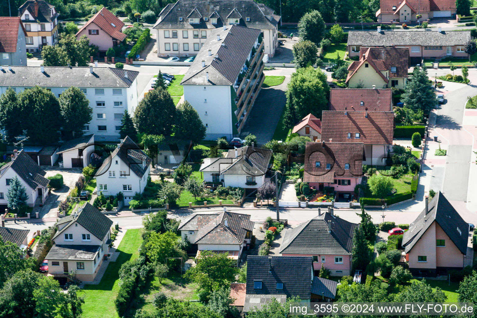 Vue d'oiseau de Lauterbourg dans le département Bas Rhin, France